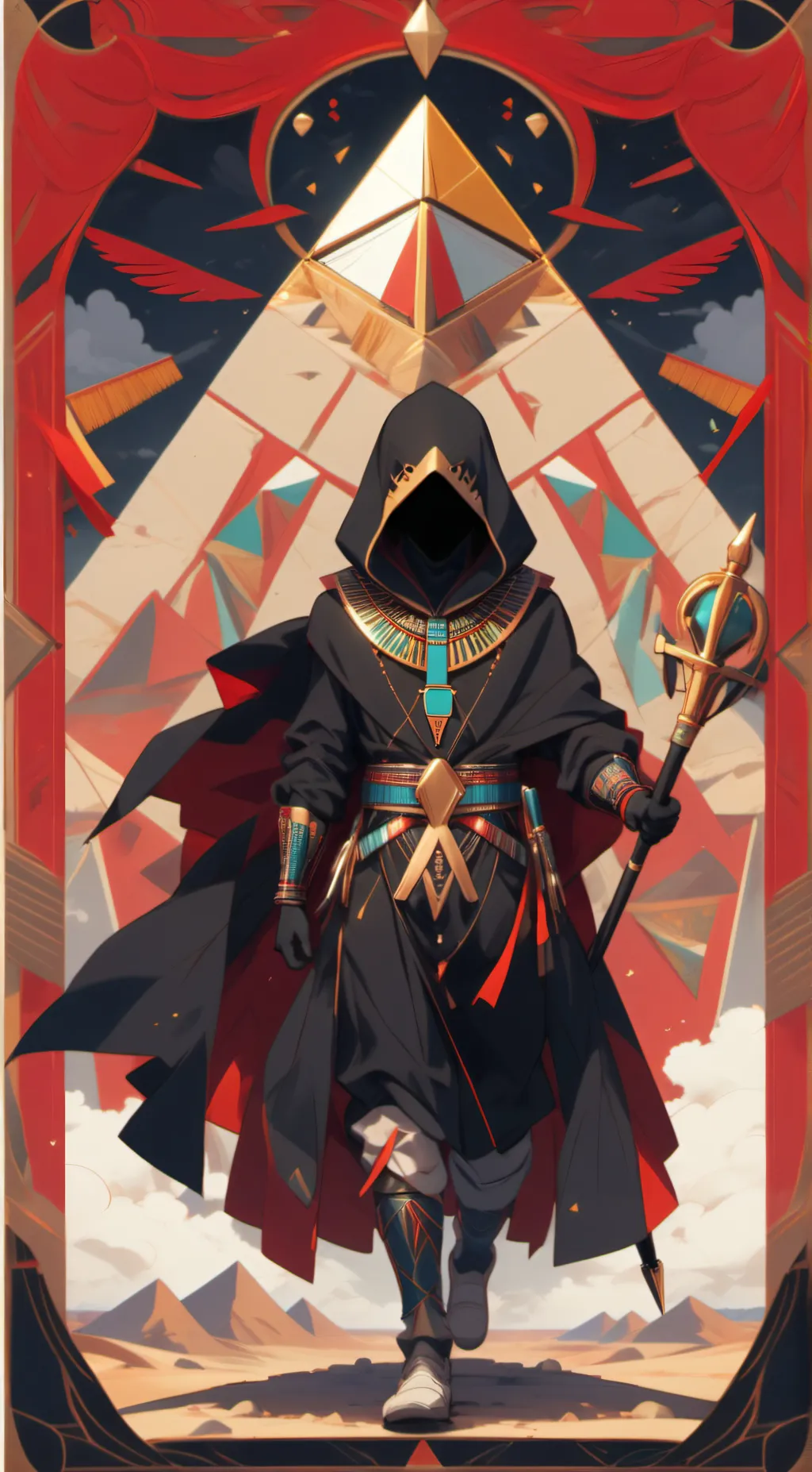 ai character: Egypt’s shadow background