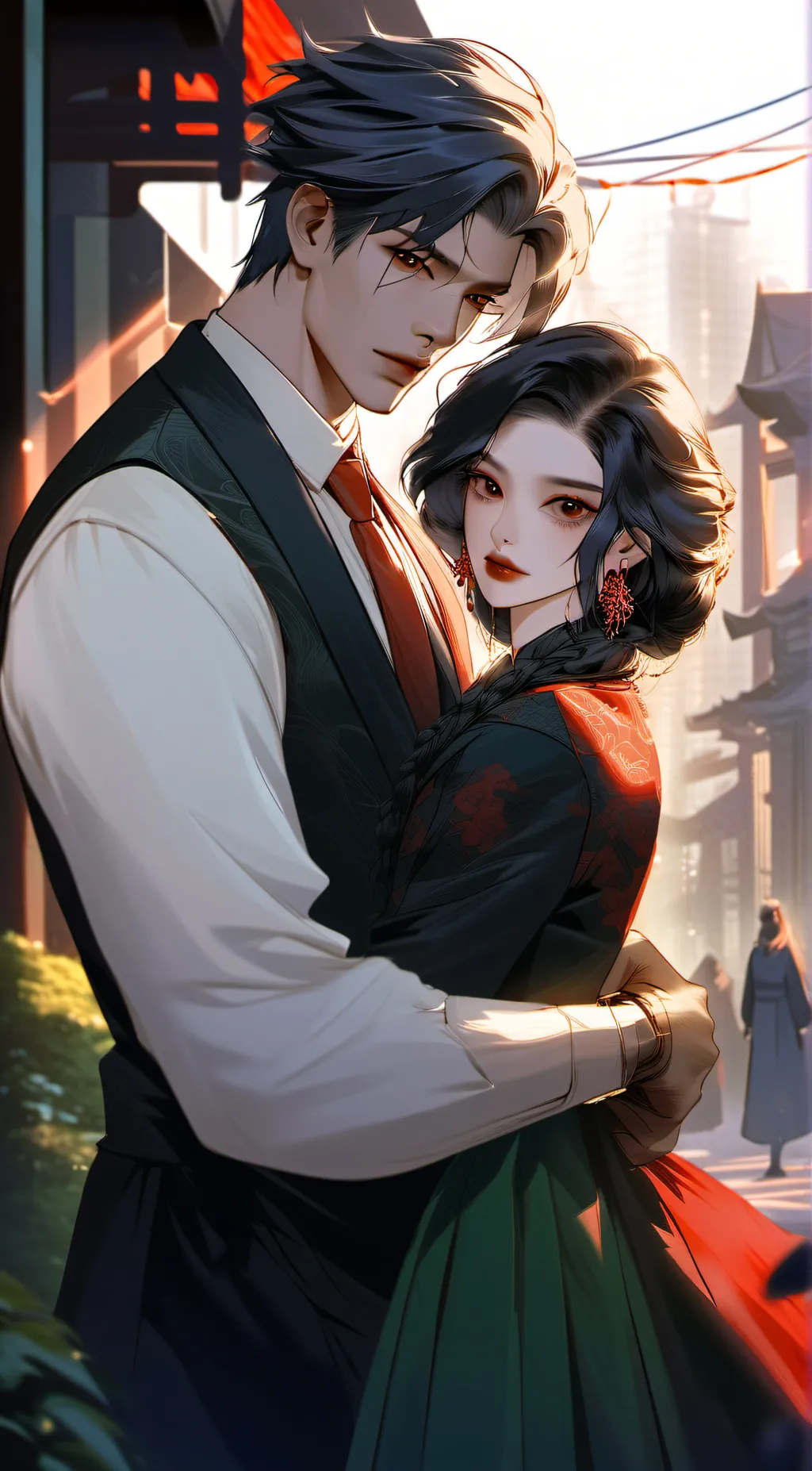 ai character: minwoo and soyeon background