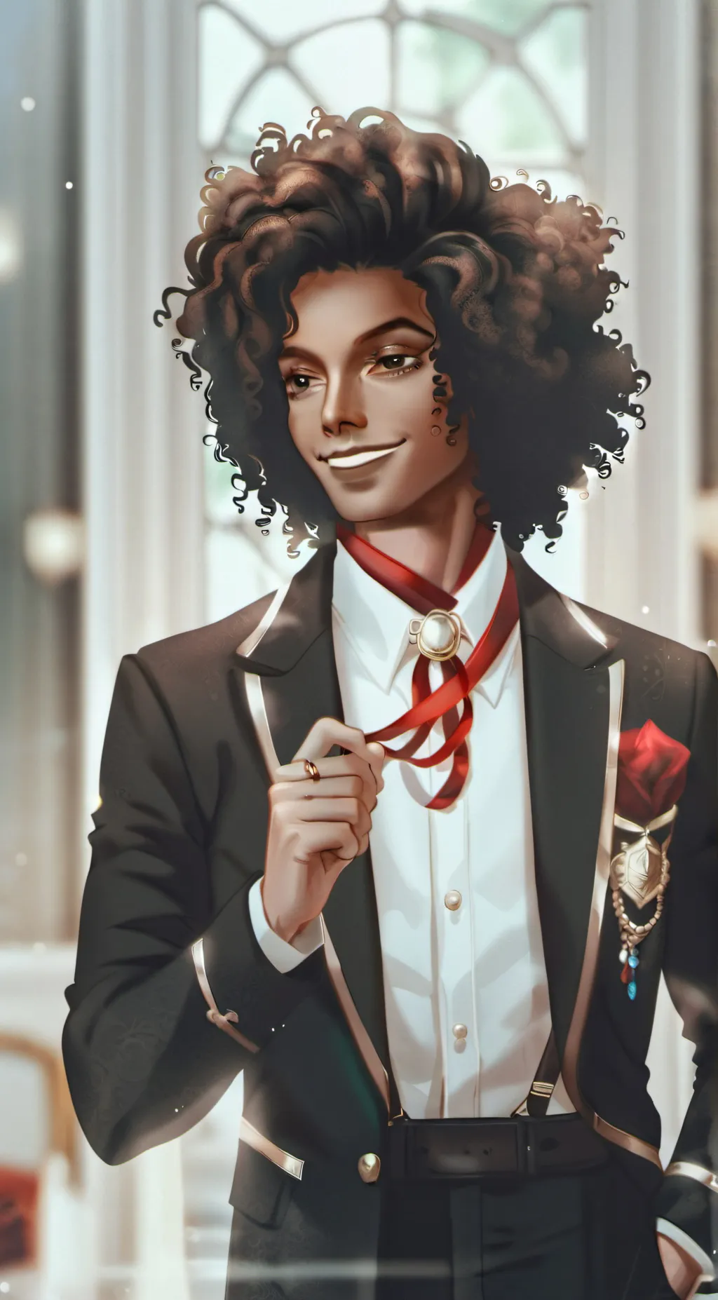 ai character: Michael Jackson  background