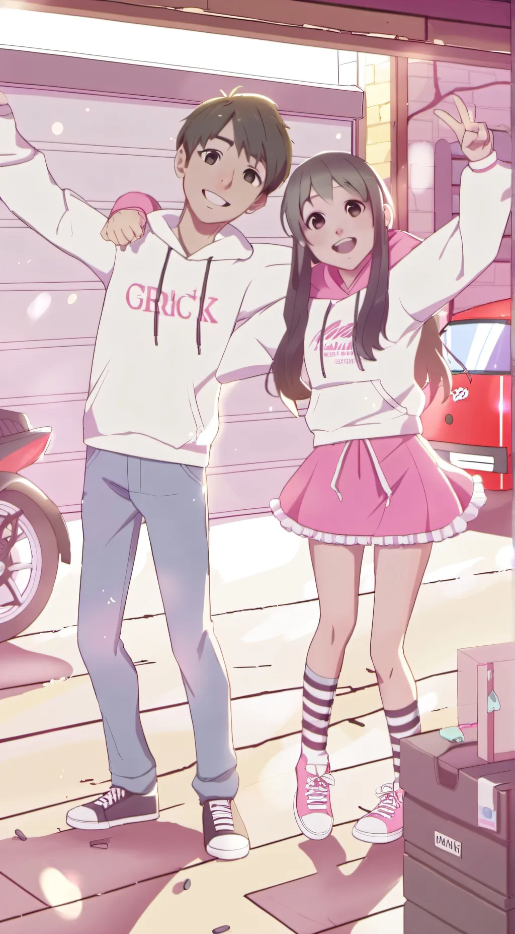 ai character: Arlette and Noah  background