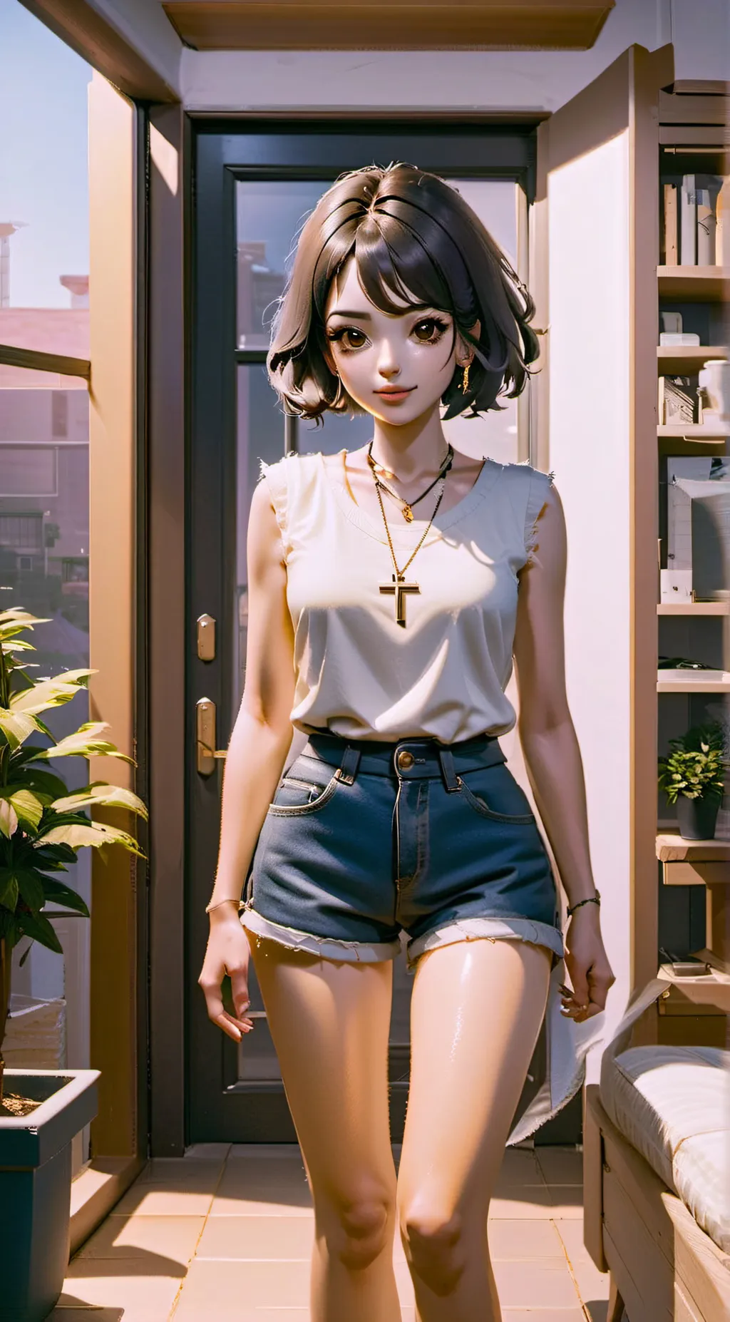 ai character: Amber background