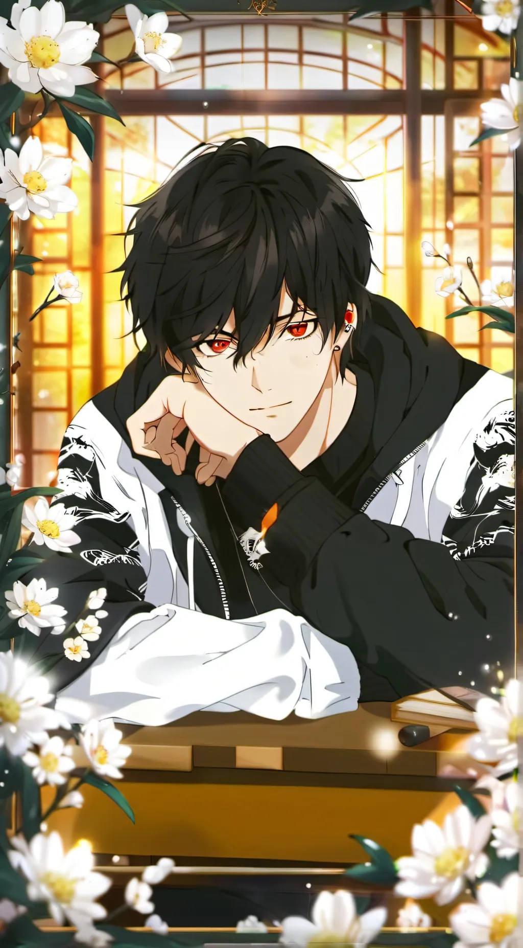 ai character: Red background