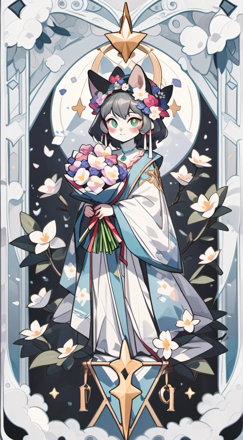 ai character: Milli Flowerscent background