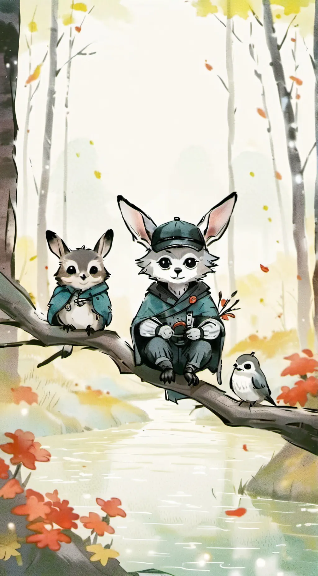 ai character: smiling critters  background