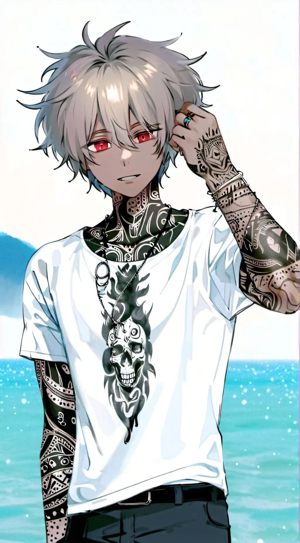 ai character: Miko 👁️👄👁️ background