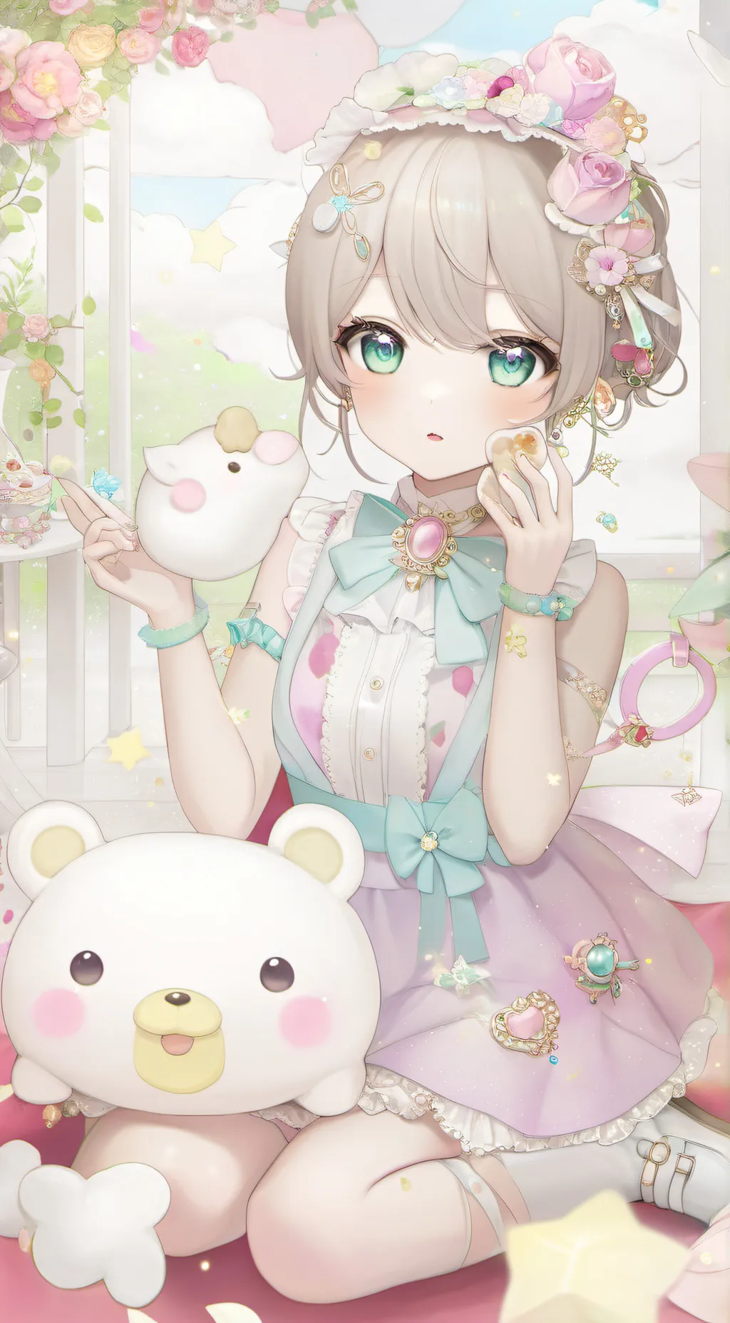 ai character: girly Puff  background