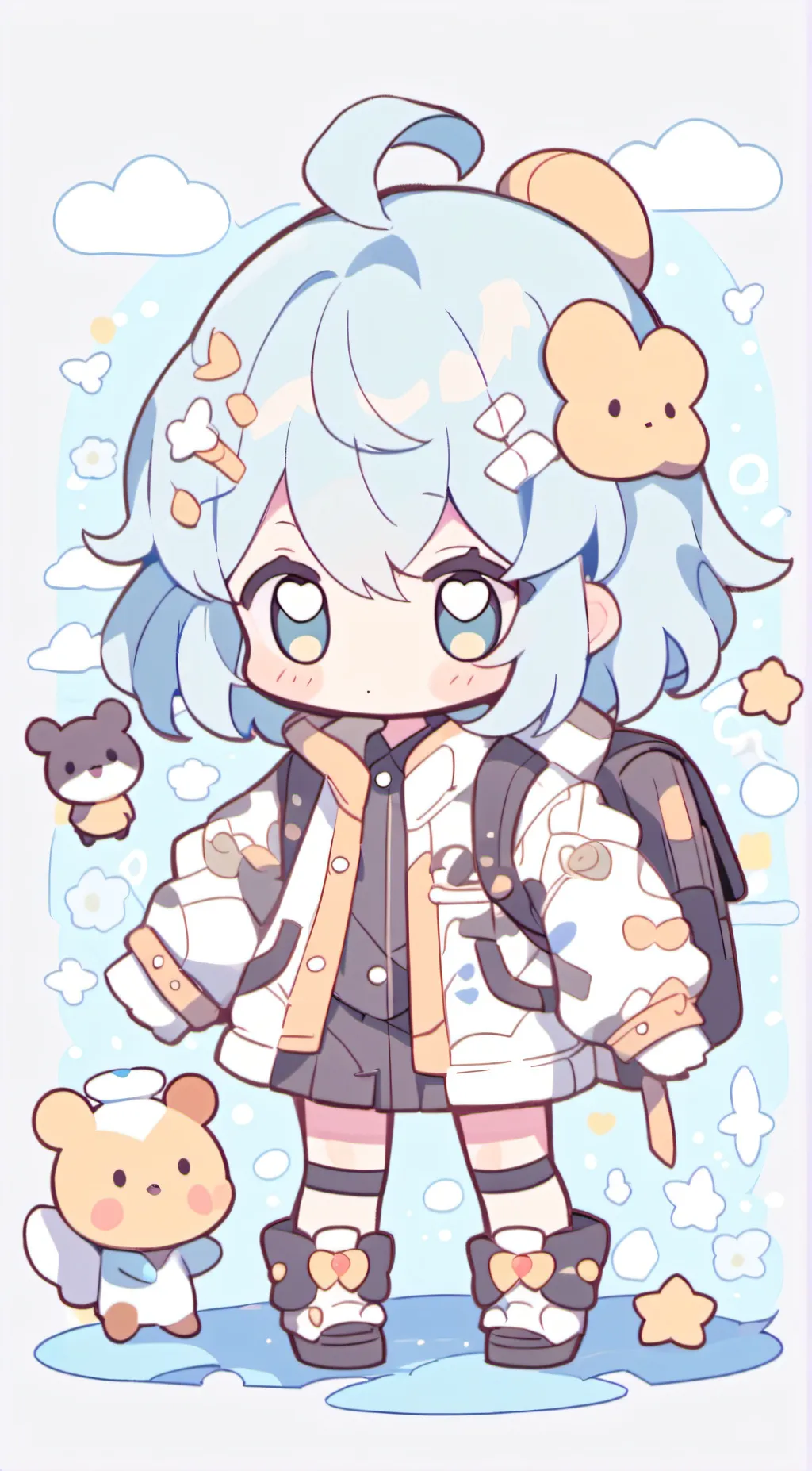 ai character: snowy (she  background