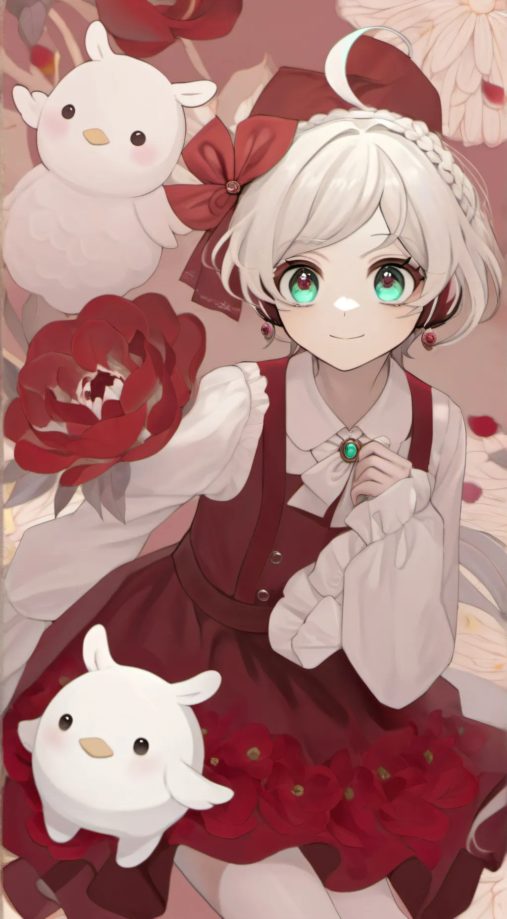 ai character: 🤫heart background