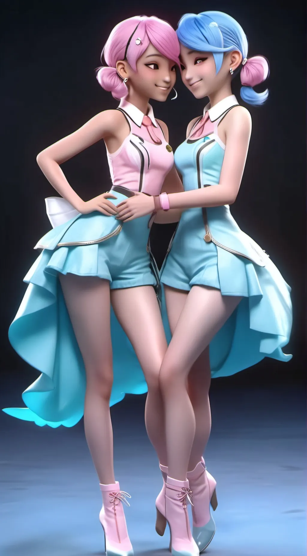 ai character: Crystal and Bubble background