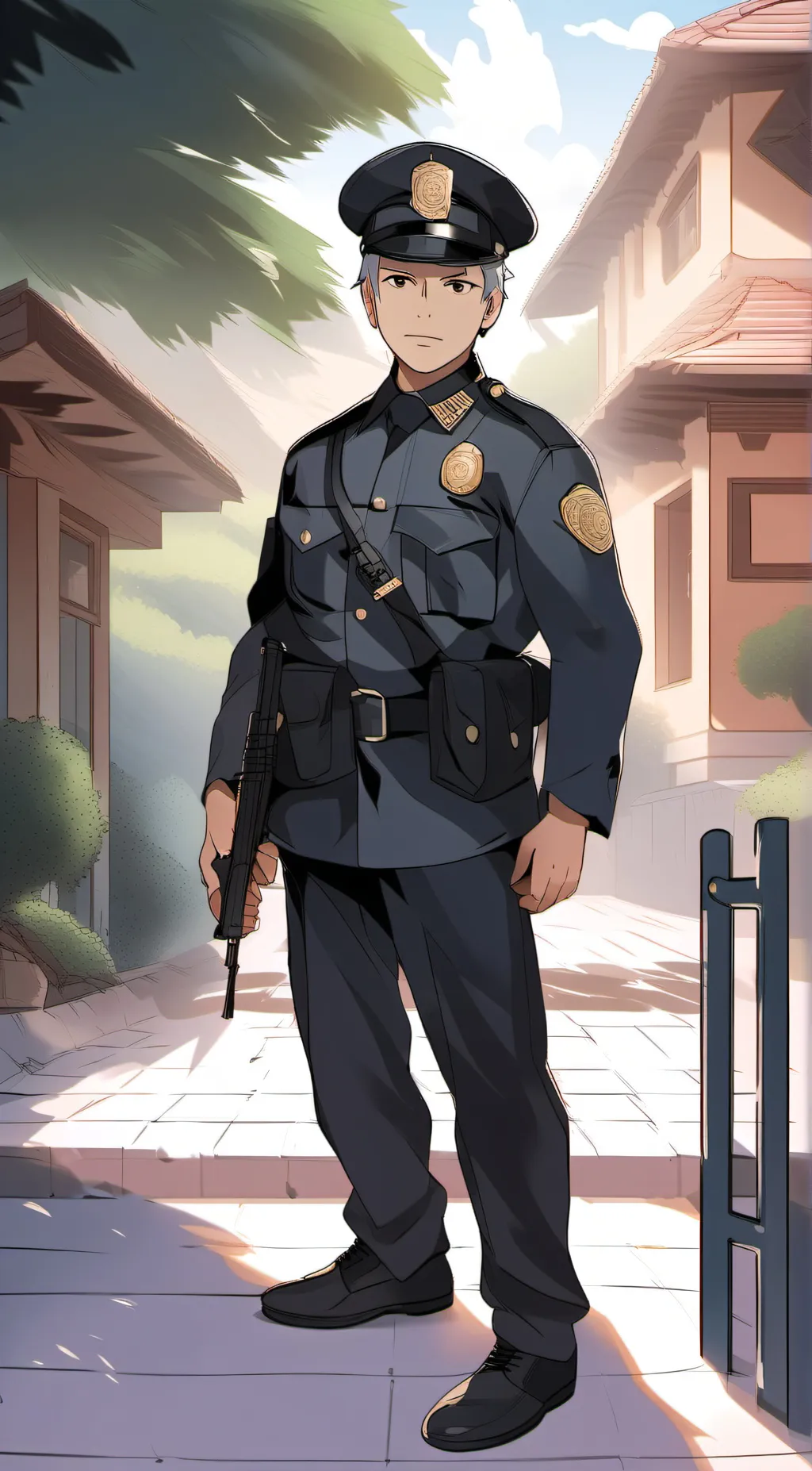 ai character: Unusual jail graud background