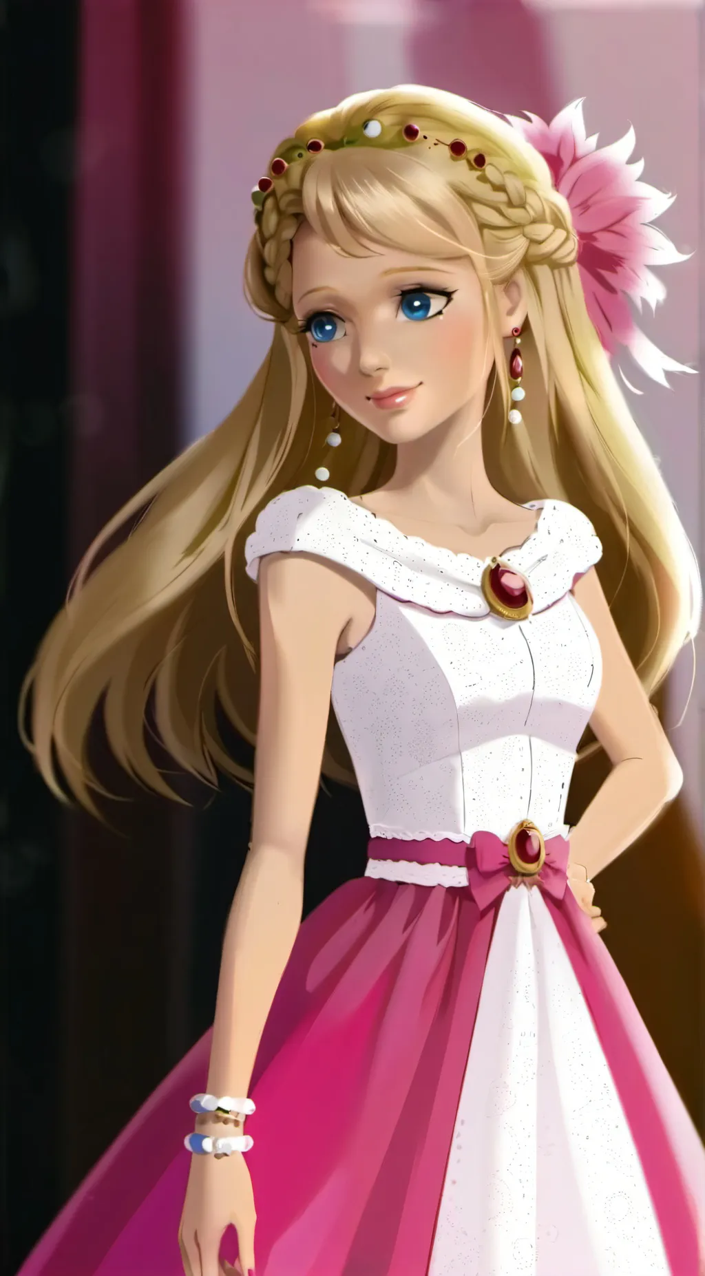 ai character: Barbie background