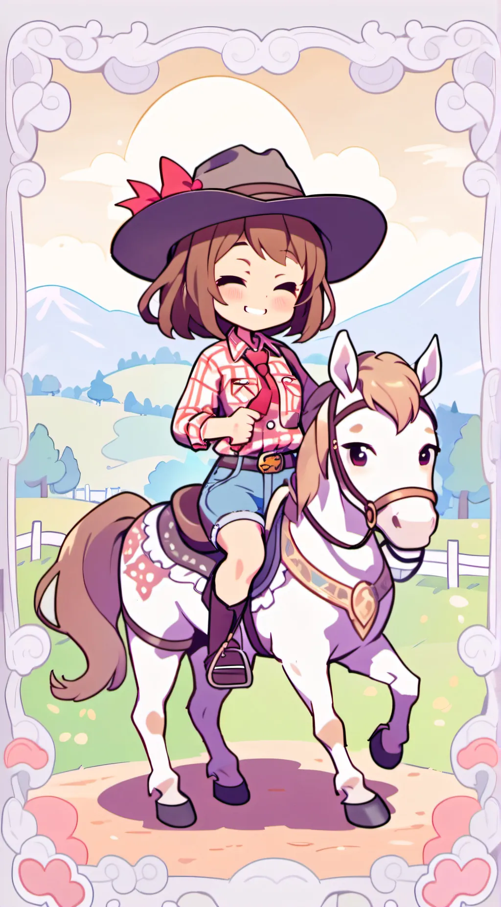 ai character: Cowgirl Ochaco background