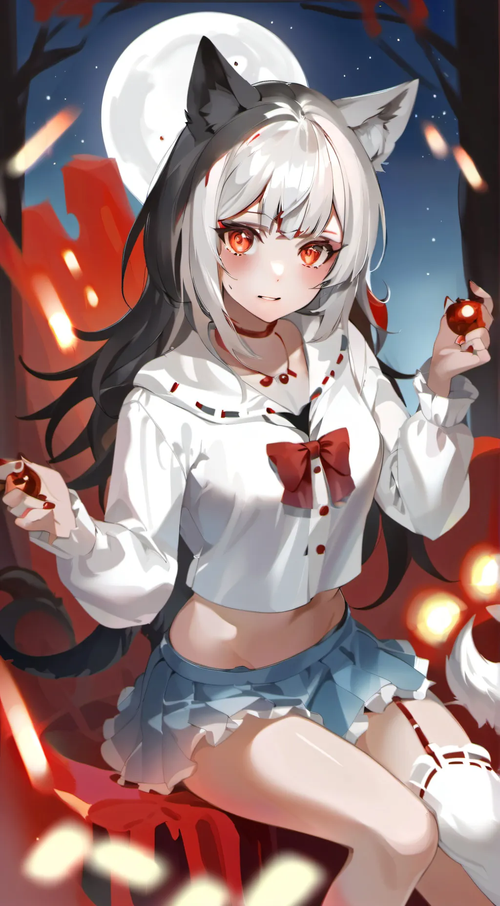 ai character: moonlight background