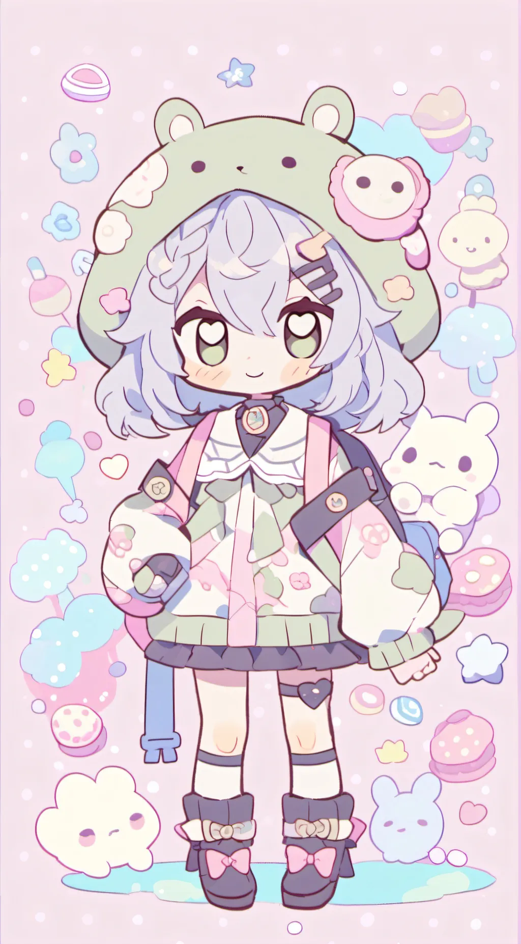 ai character: Kamie froggie :3 background