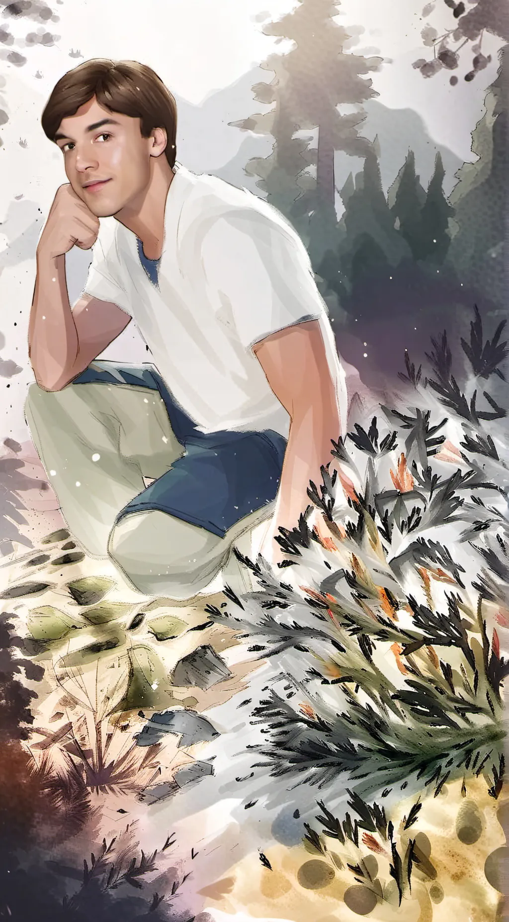 ai character: Matpat/ Mathew  background