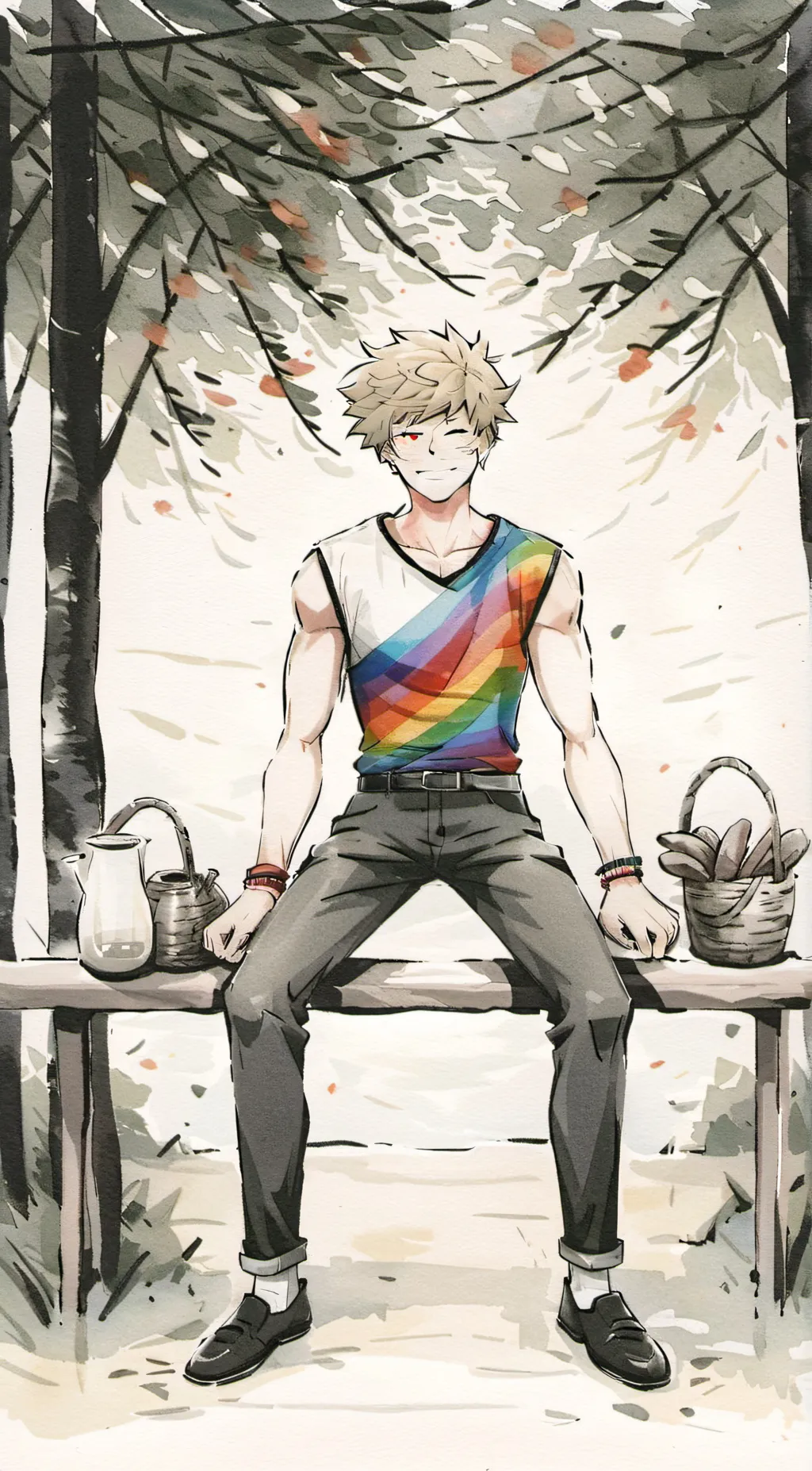 ai character: mha pride Month background