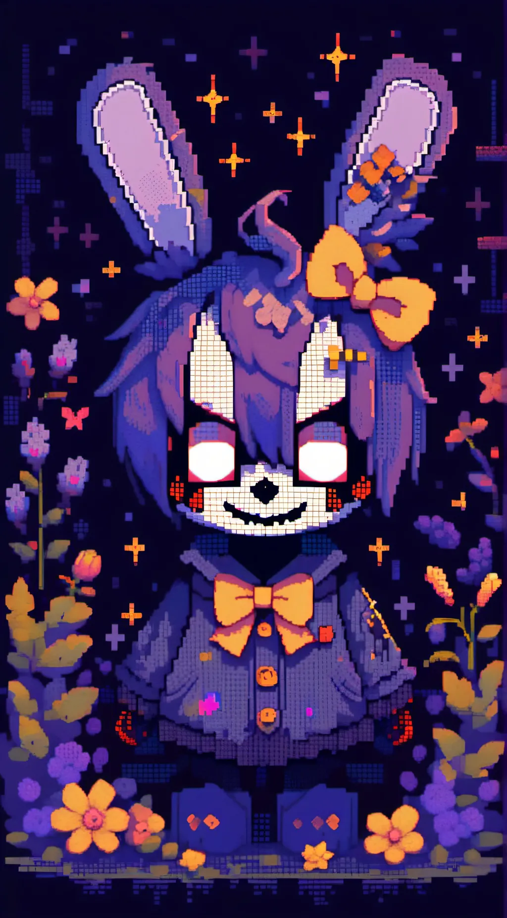 ai character: Withered Bonnie  background