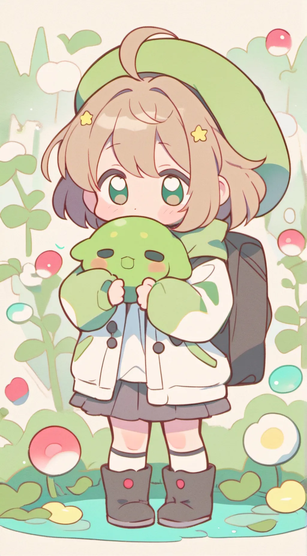 ai character: Lilly and Lillypad background