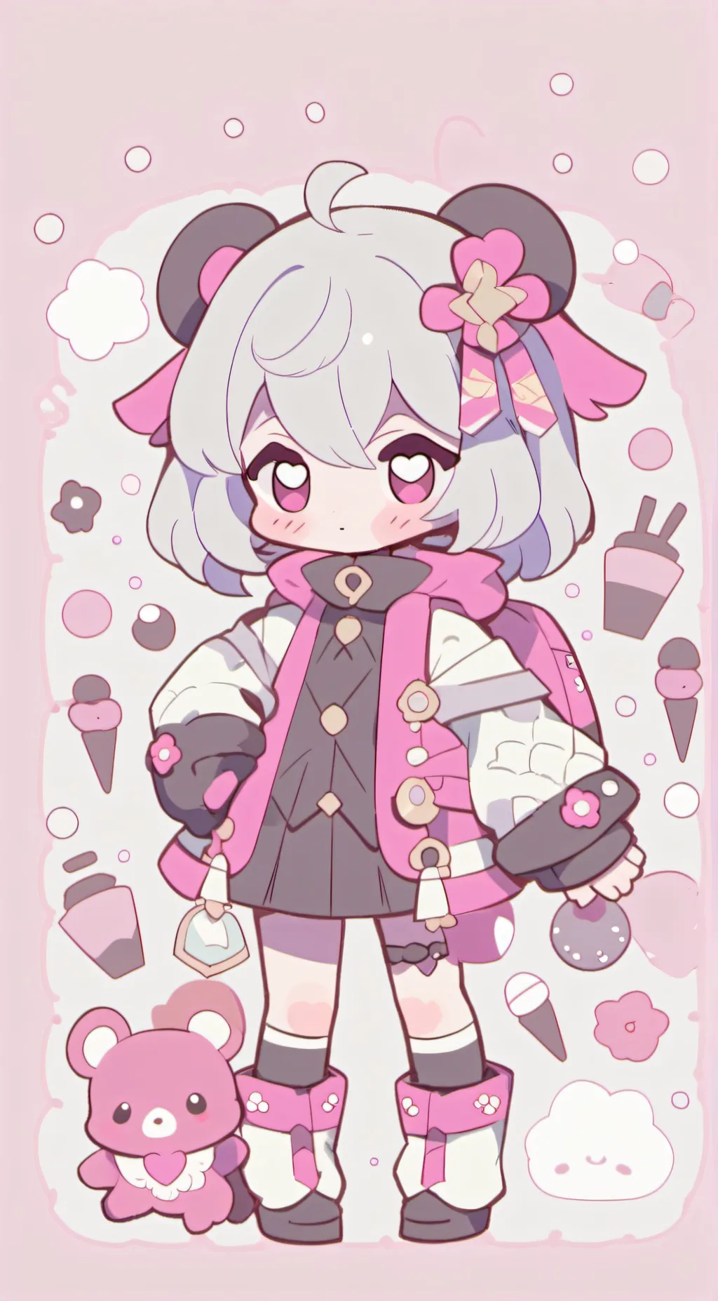 ai character: Teddyweddy background