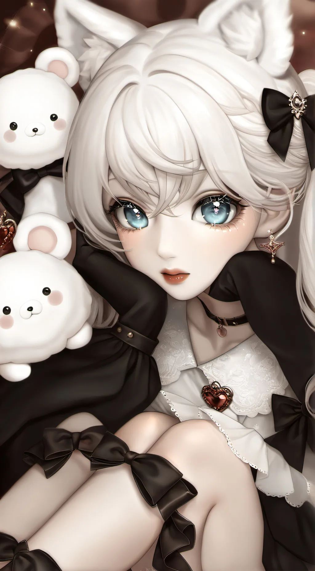 ai character: kitty cat💜♥️ background