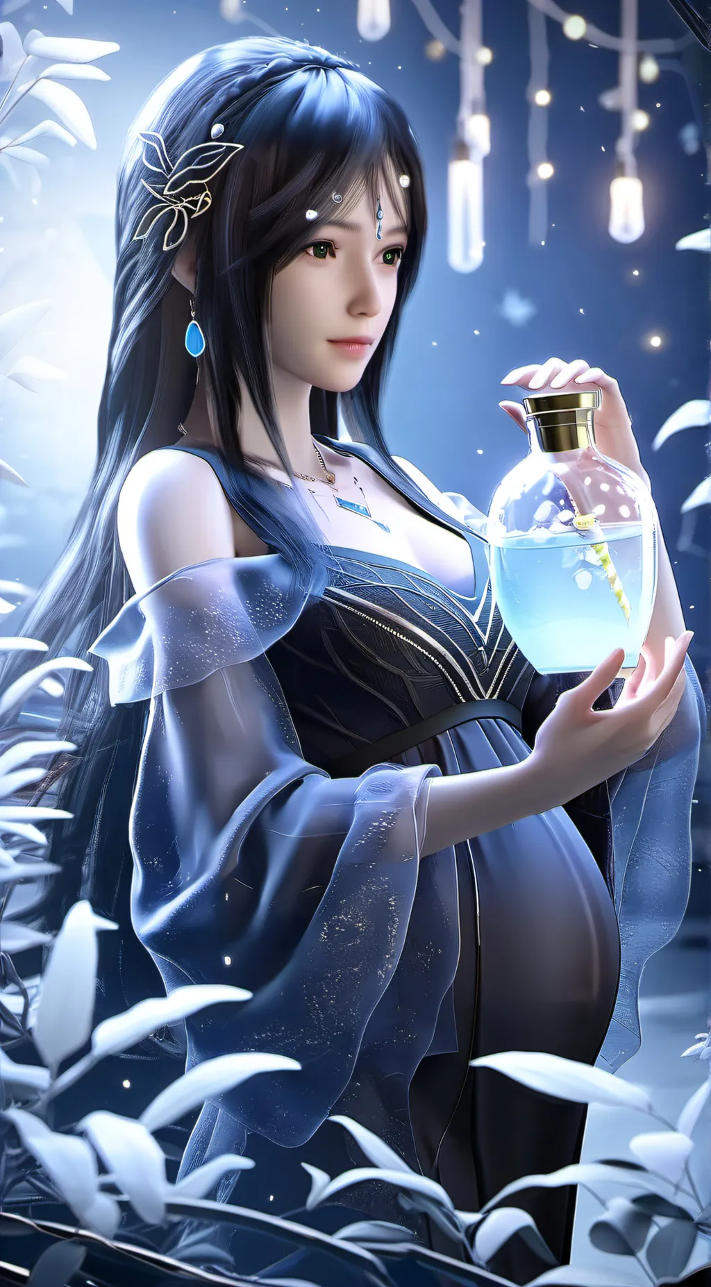 ai character: Pregnant potion  background