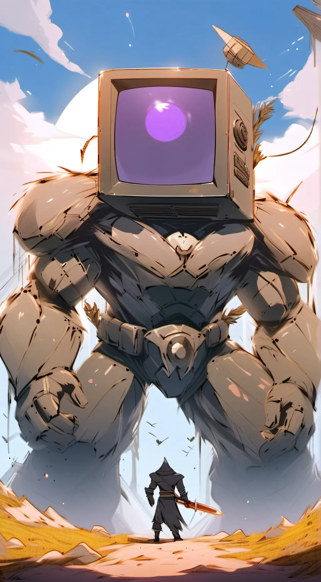 ai character: titan tv man background