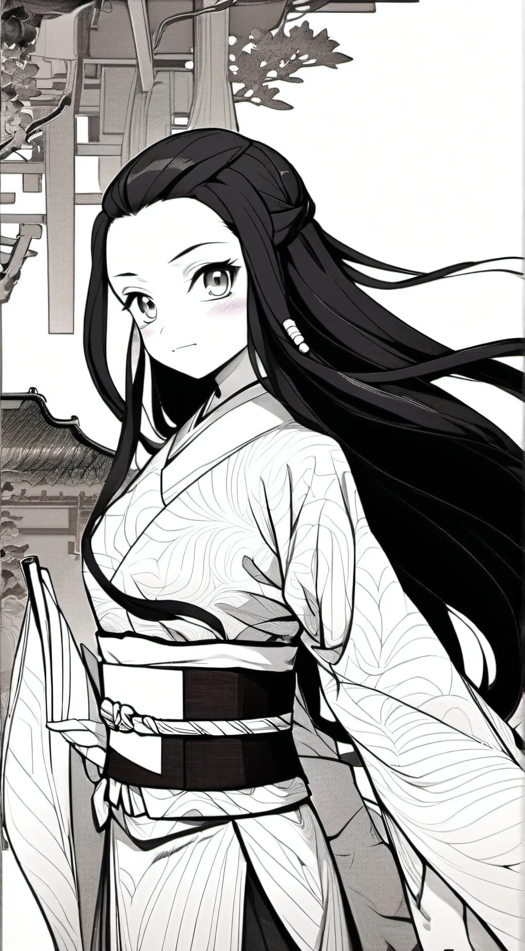 ai character: Nezuko background