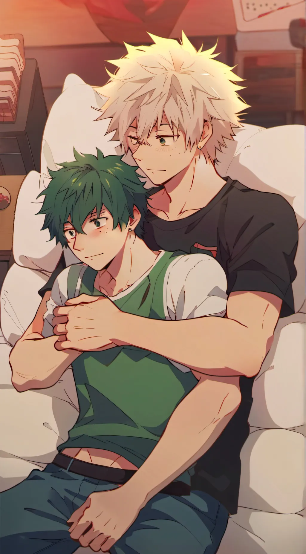 ai character: protective bakugo  background