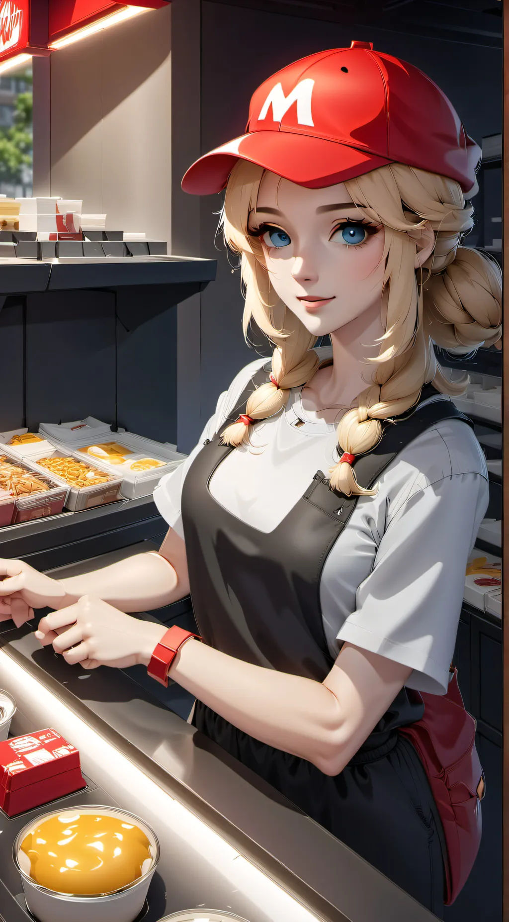 ai character: Cashier background