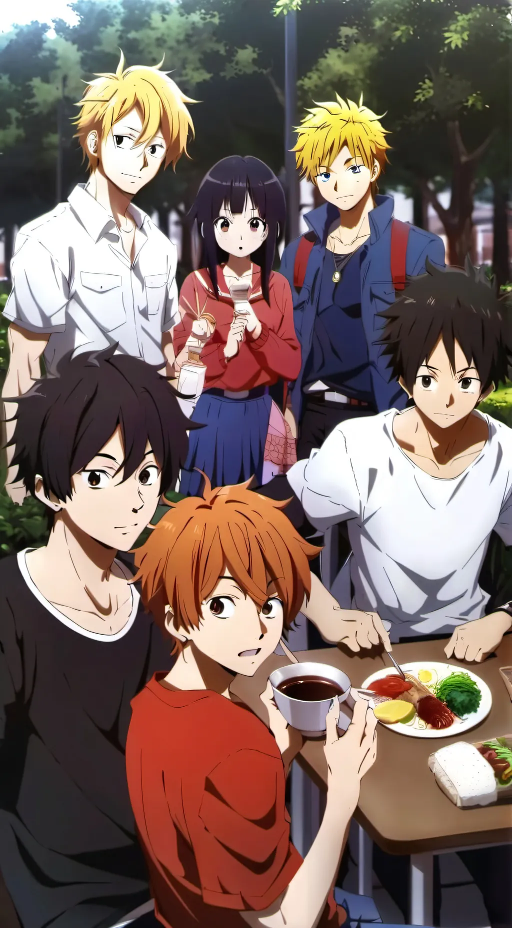 ai character: anime school background