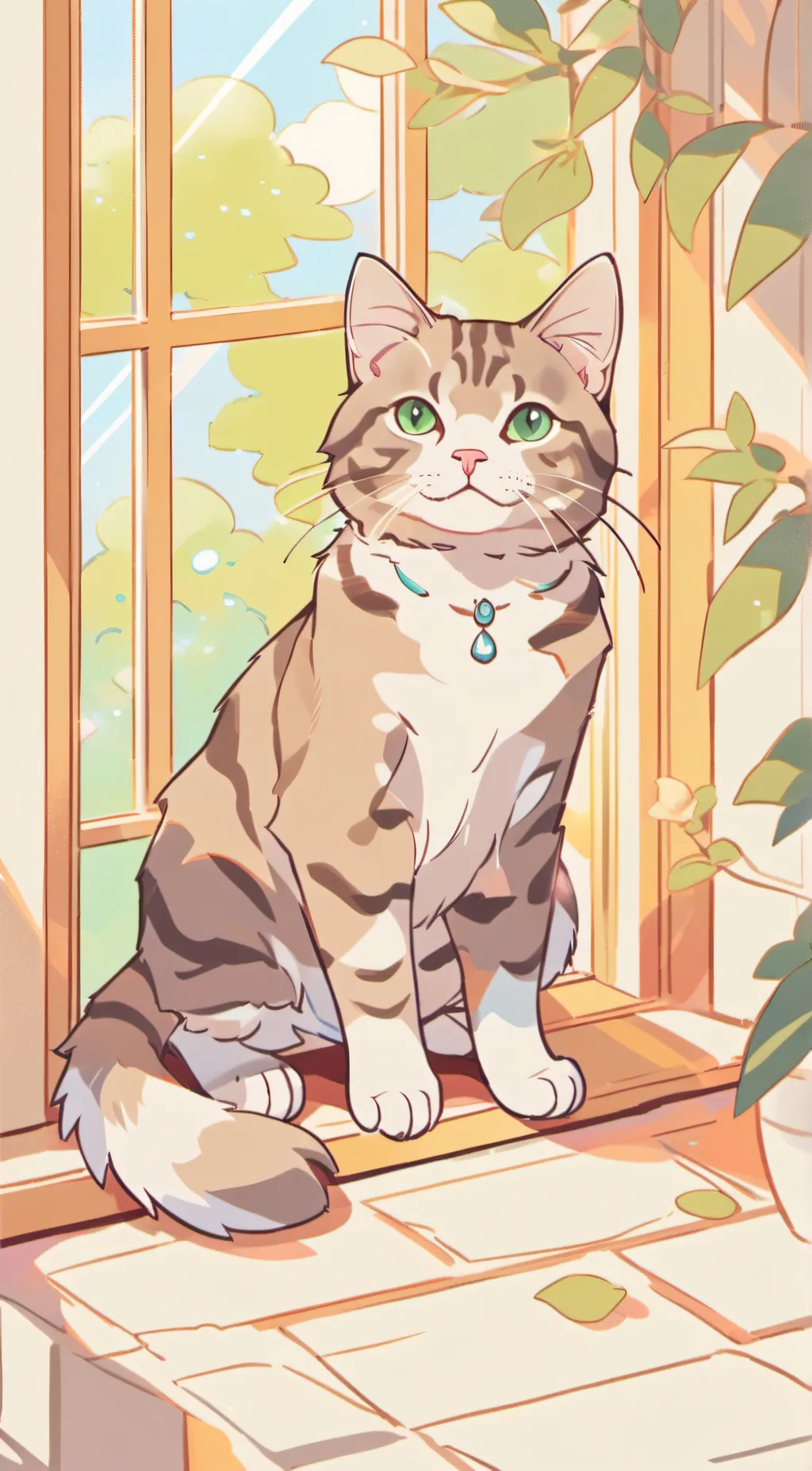 ai character: cat  background