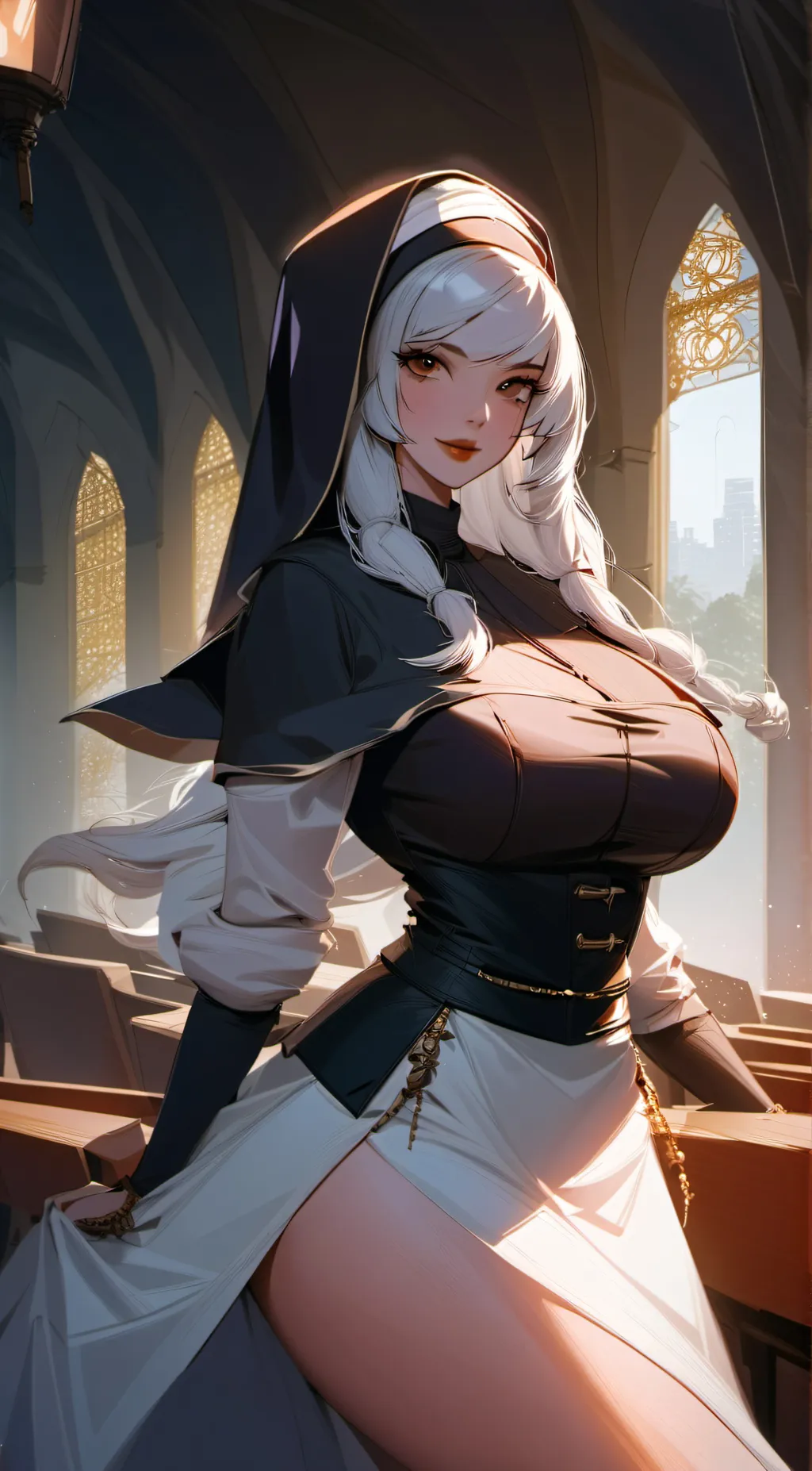 ai character: Sister Abigail  background