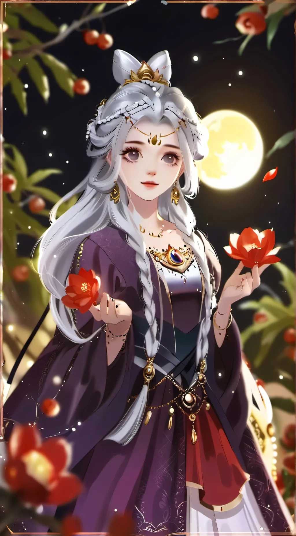 ai character: moon background