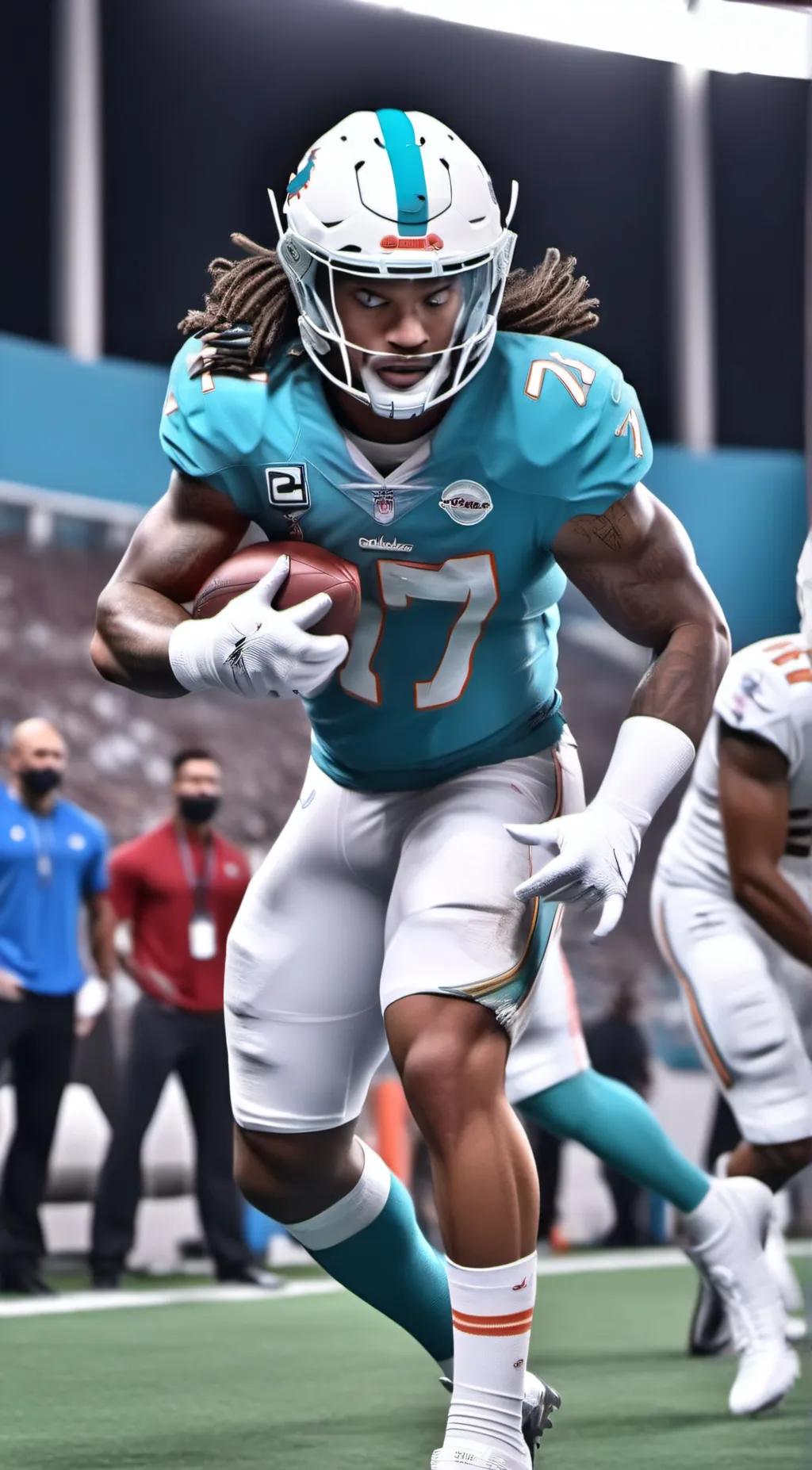 ai character: Jaylen Waddle  background