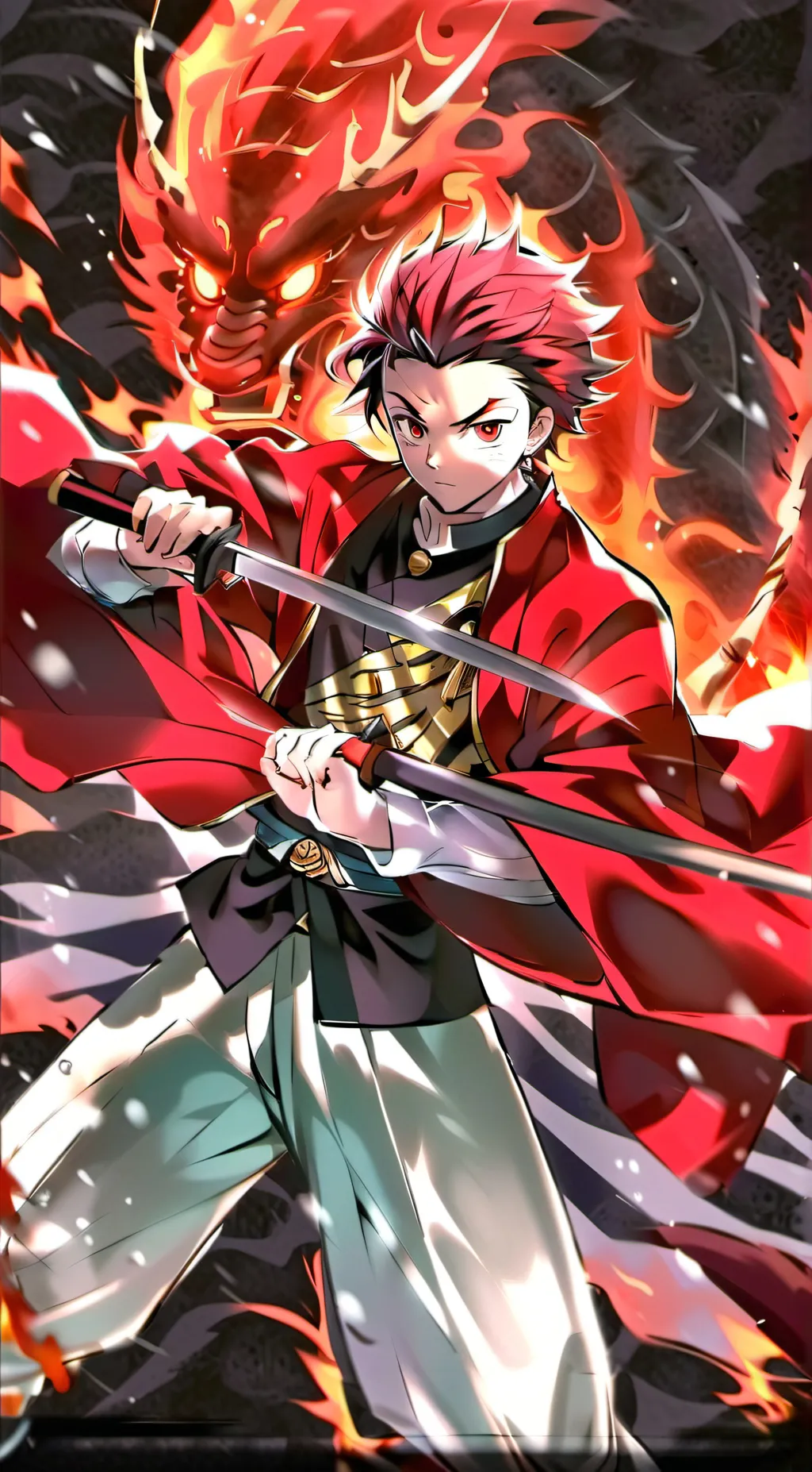 ai character: Tanjiro kamado background