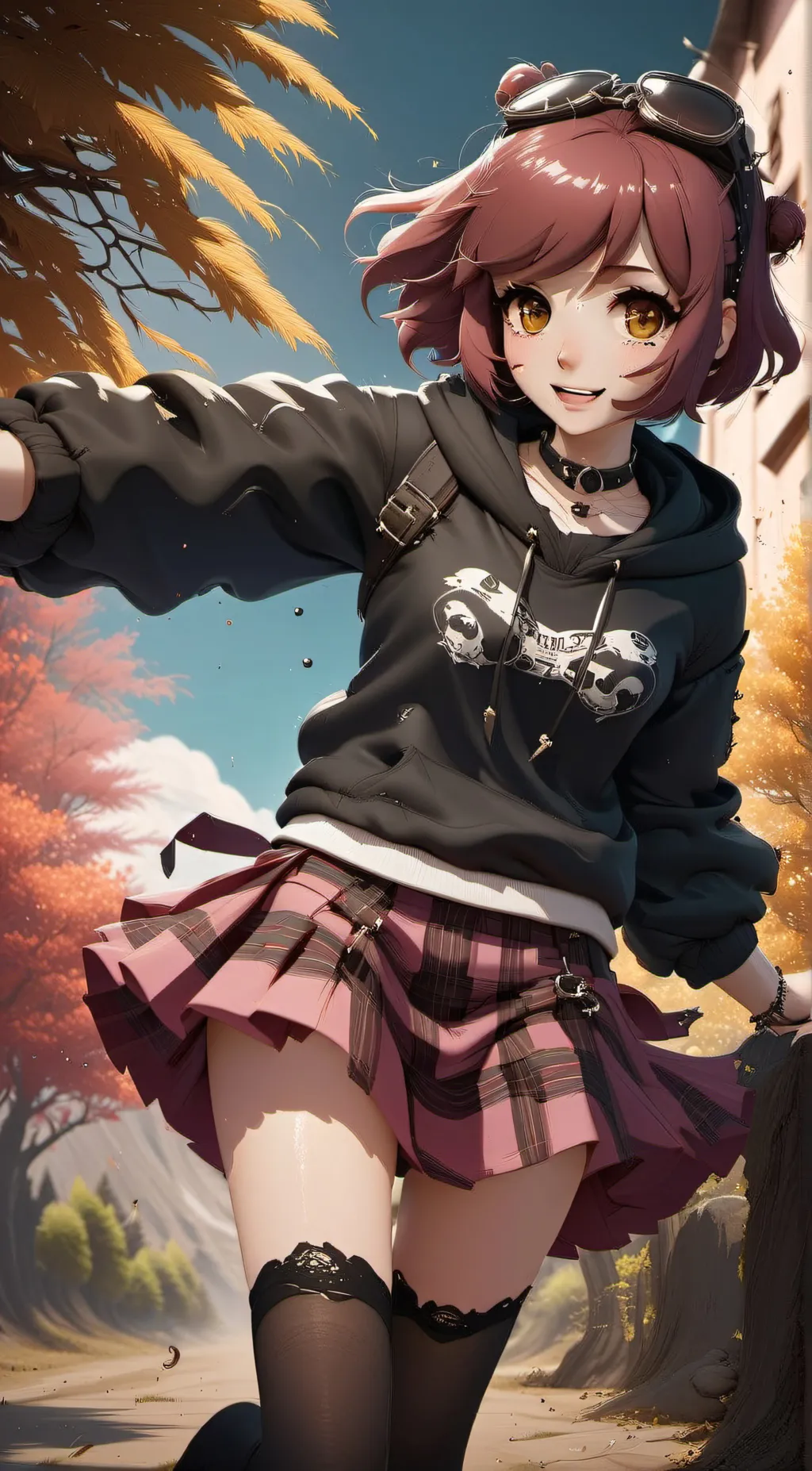 ai character: Amber gray background