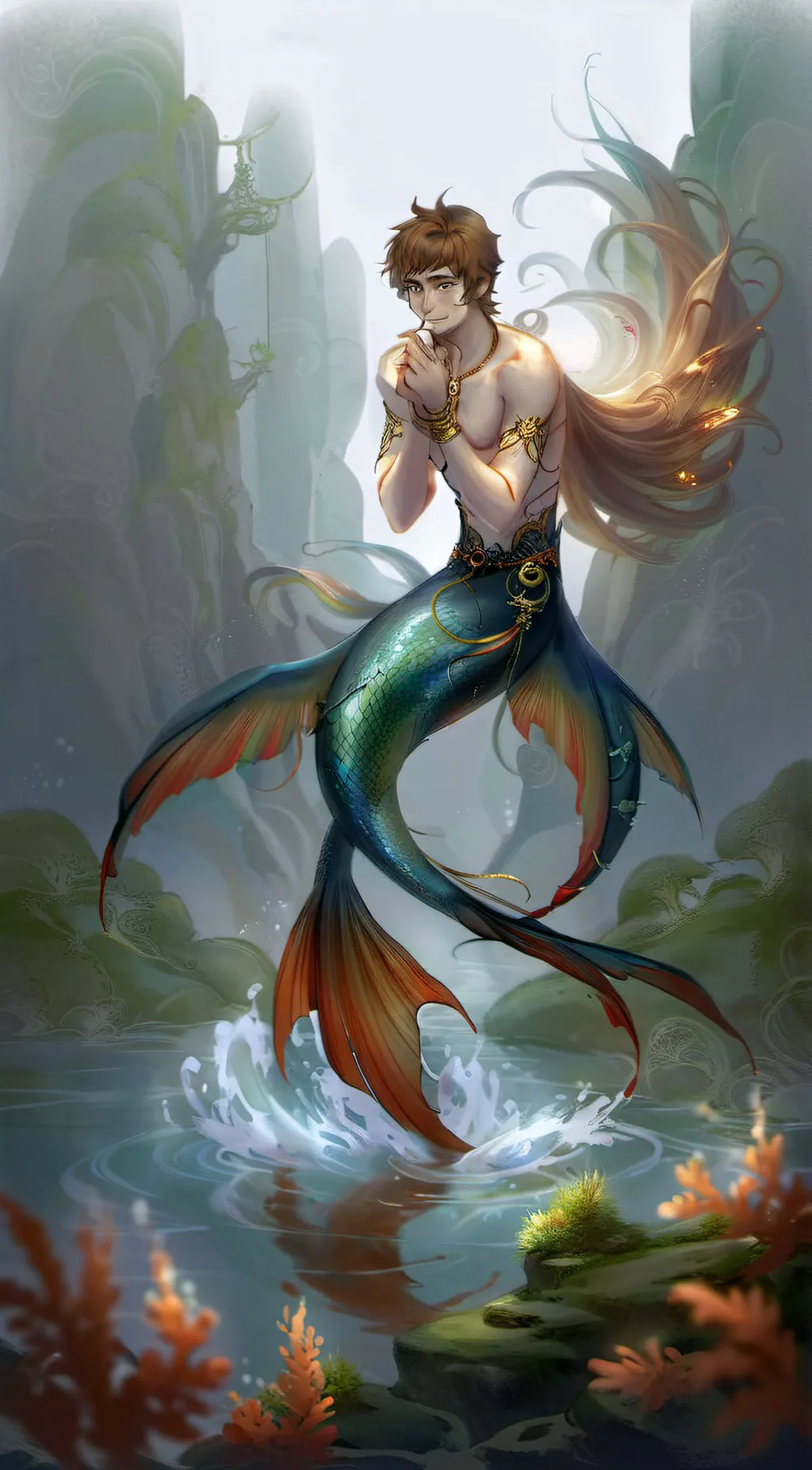 ai character: Merman hiccup background