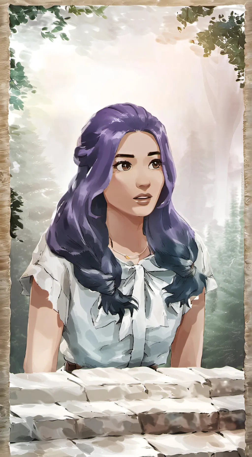 ai character: Nina Mourdue  background