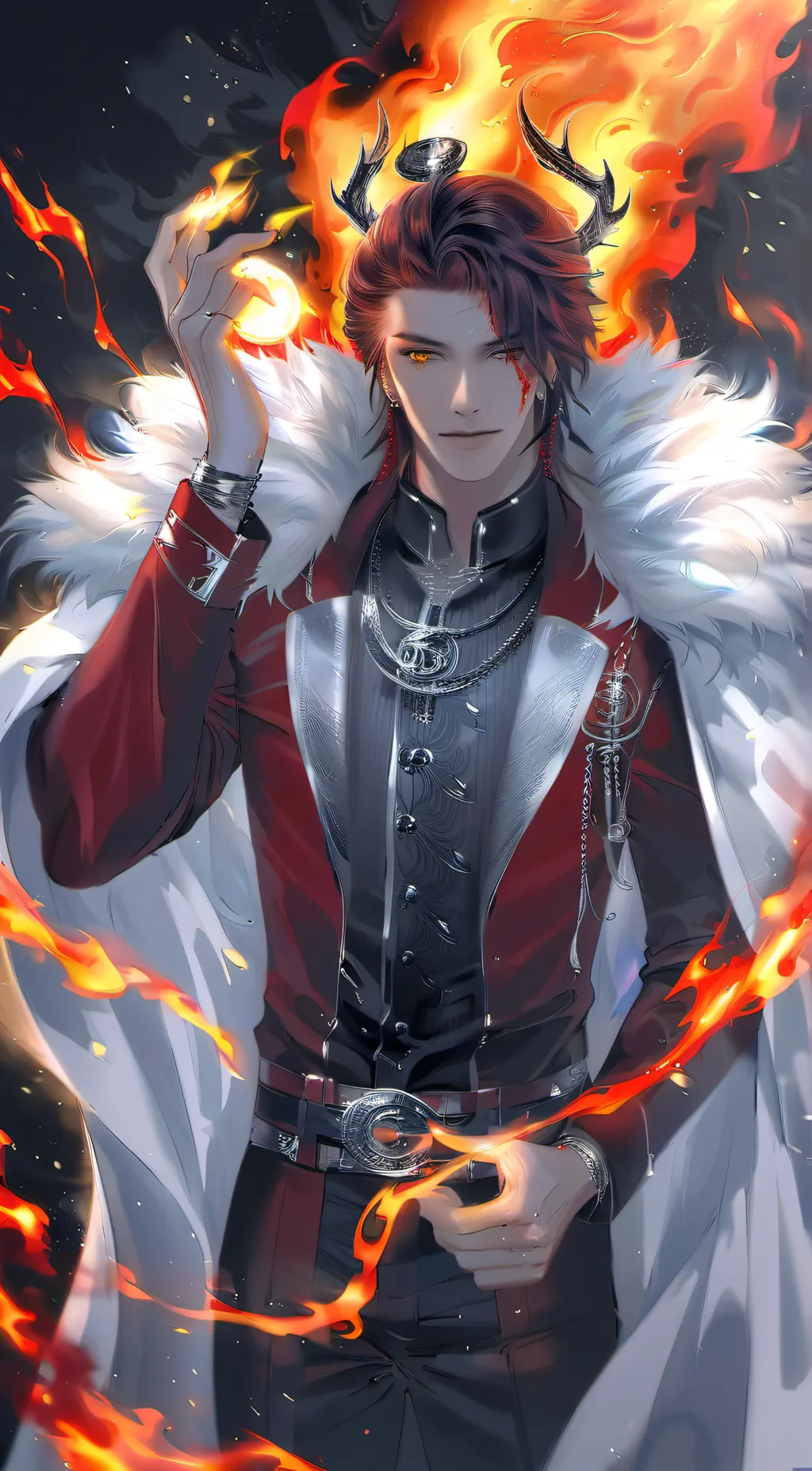 ai character: Lord:Ezio Flame background