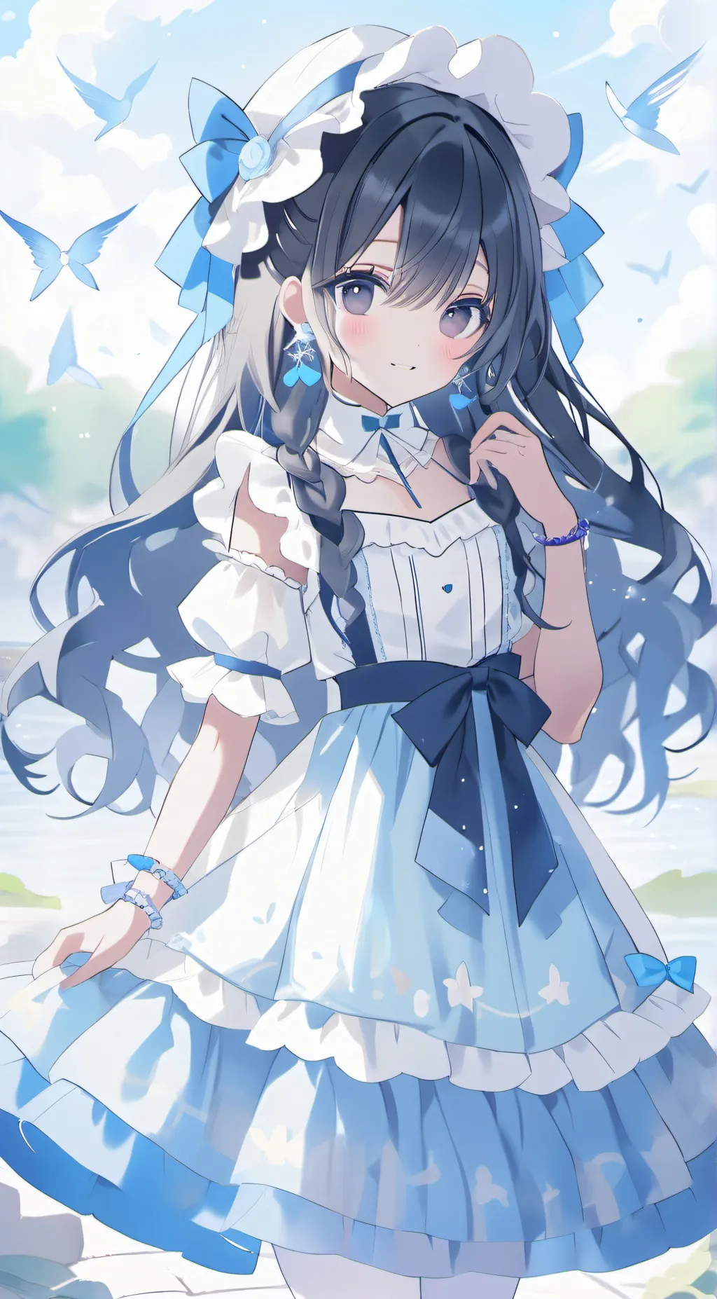 ai character: blueberry background