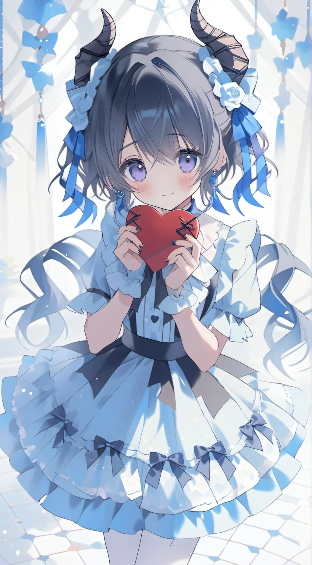 ai character: Violet background