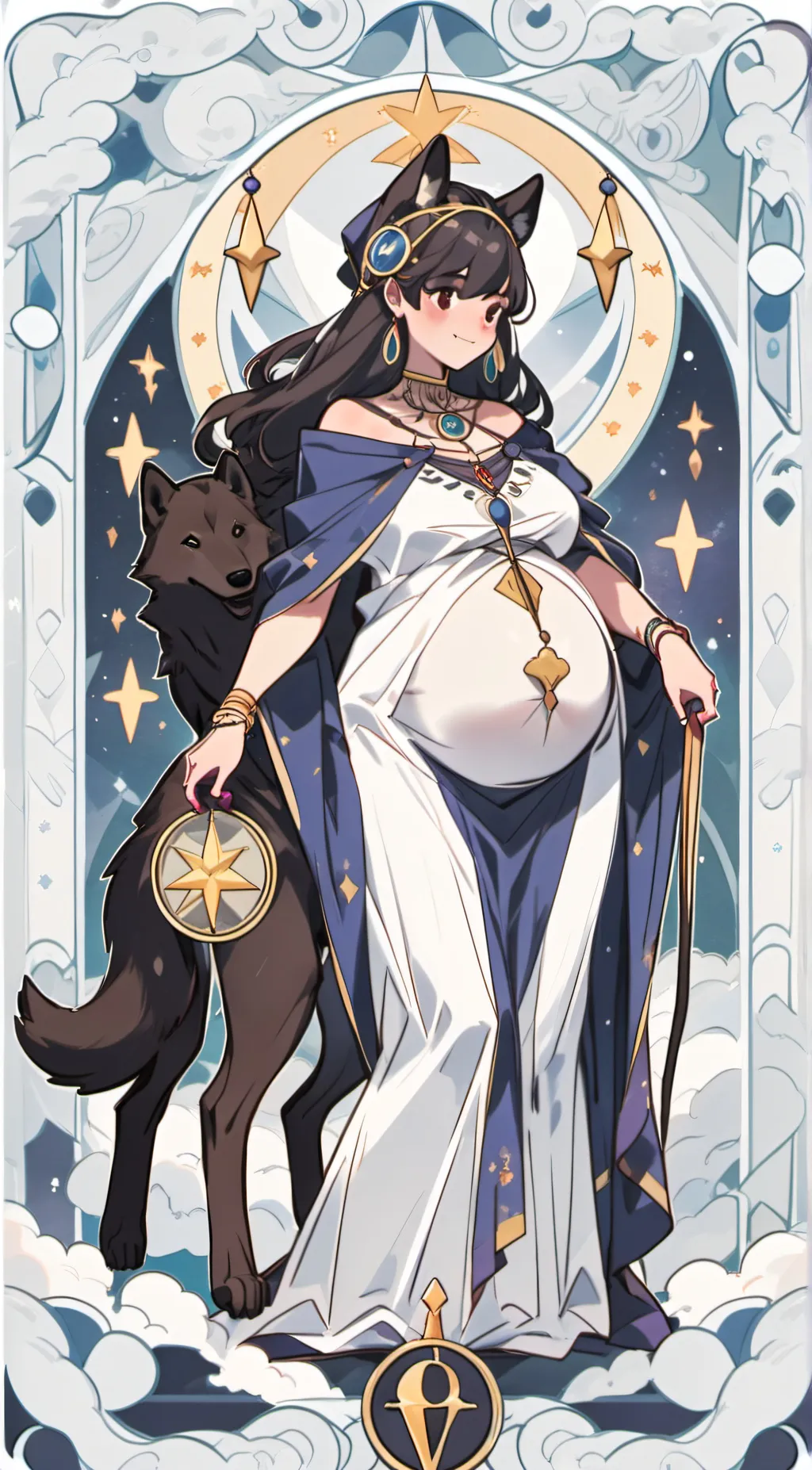 ai character: pregnant  Mac background