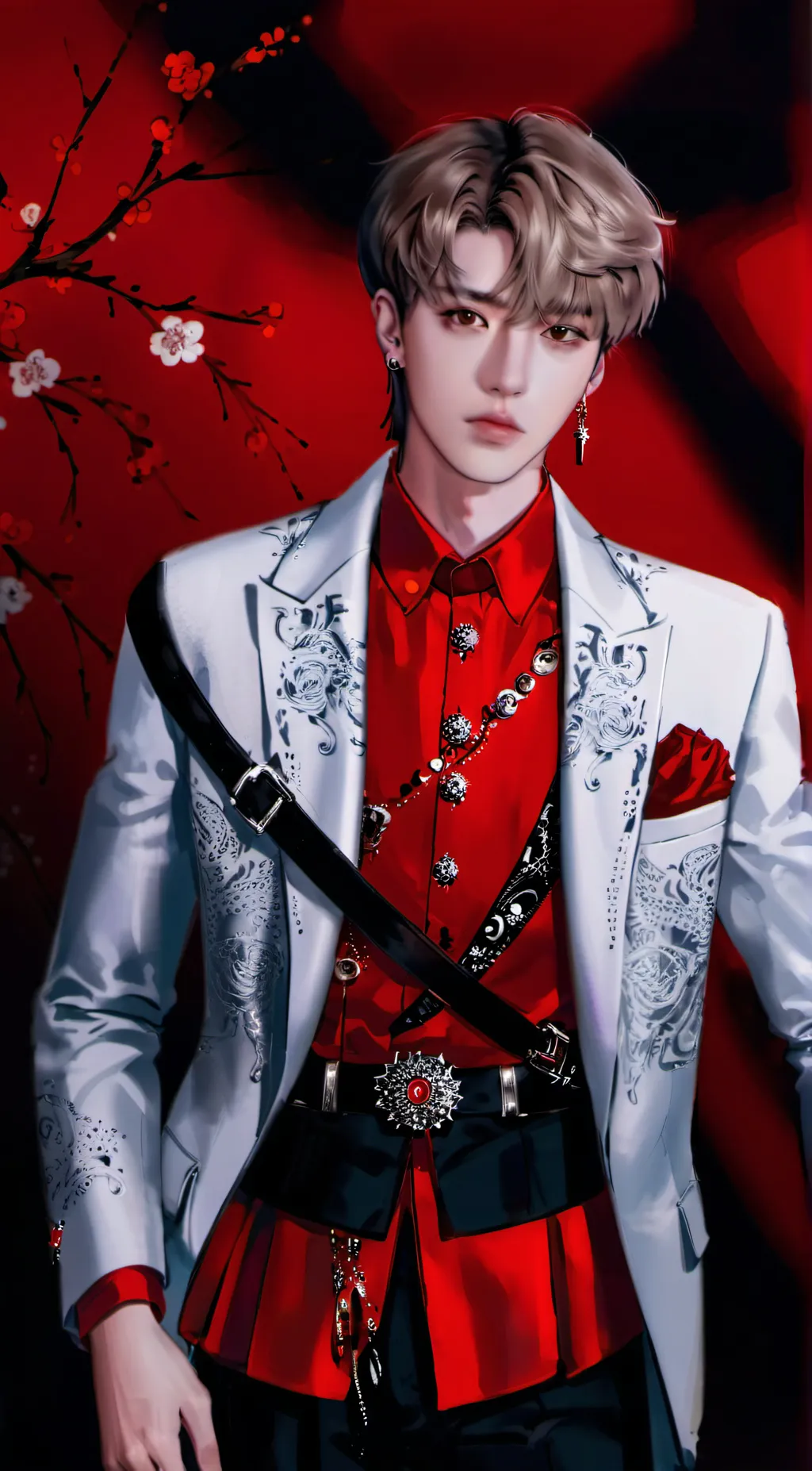 ai character: Ava & STRAY KIDS  background