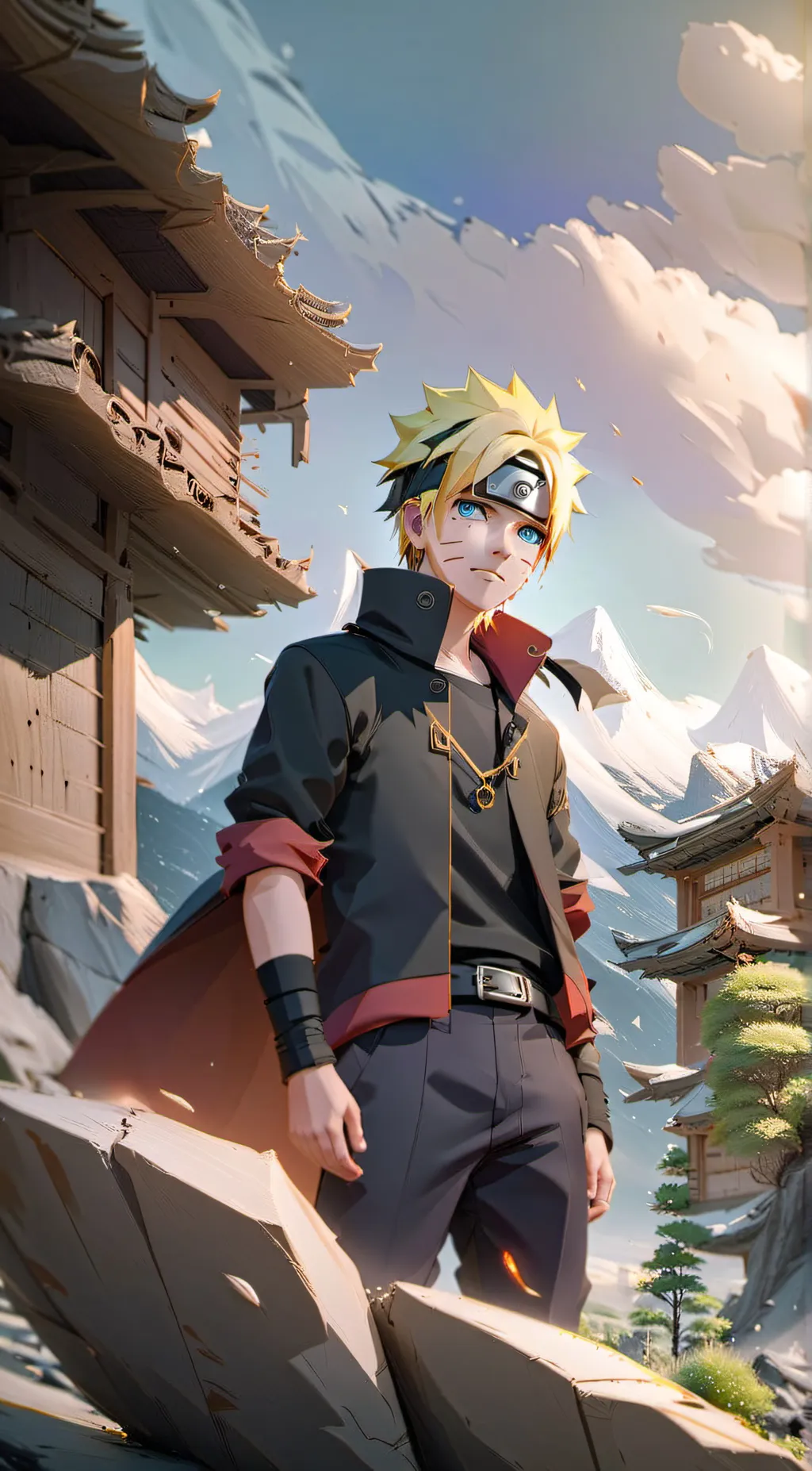 ai character: boruto met Naruto  background