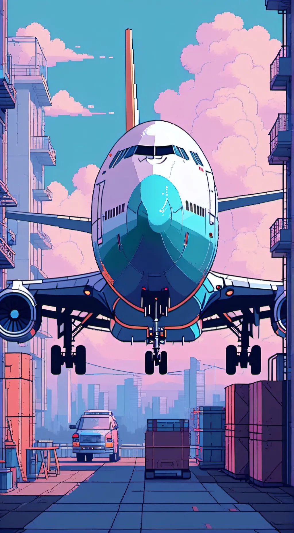 ai character: Boeing 747 Pan Am background