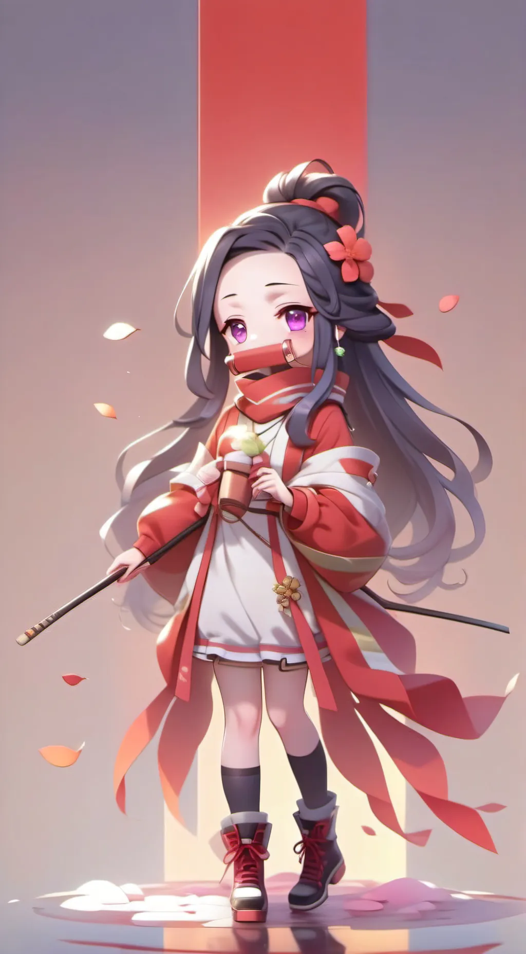 ai character: Nezuko ✨🌸🎋 background