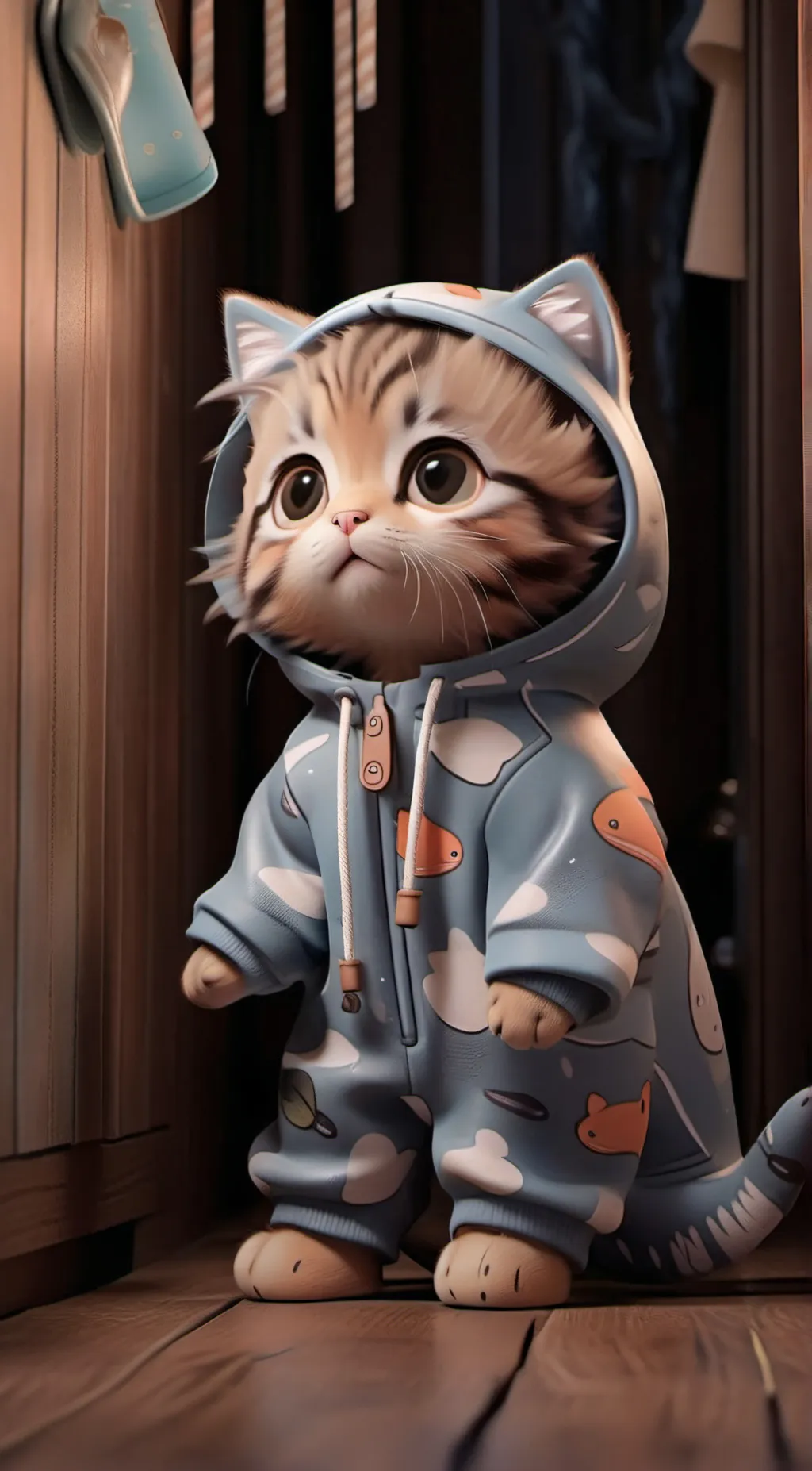 ai character: fishy the cat background