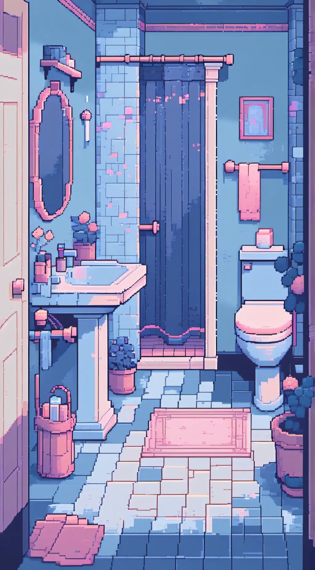 ai character: the bathroom background