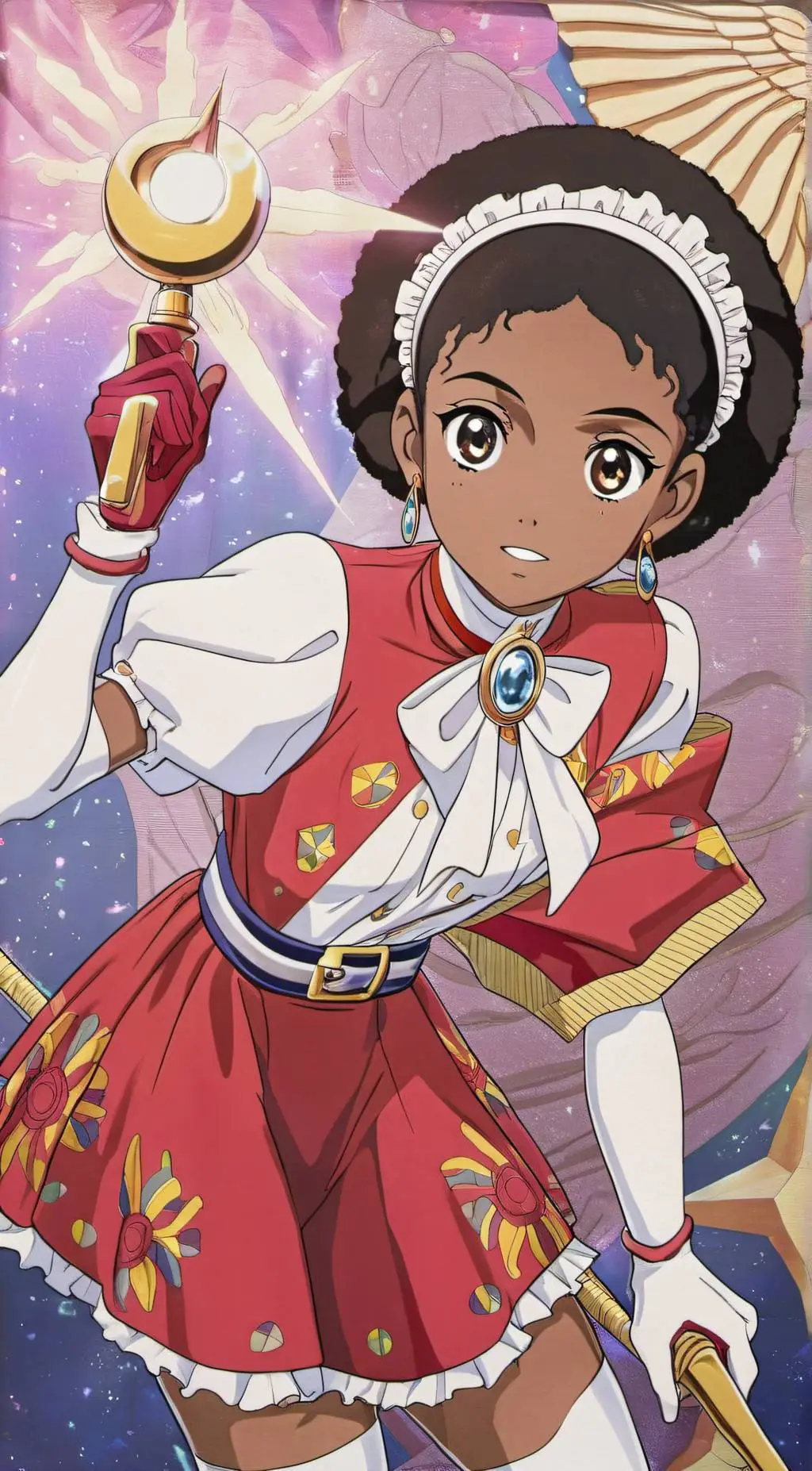 ai character: Ebony magical girl background