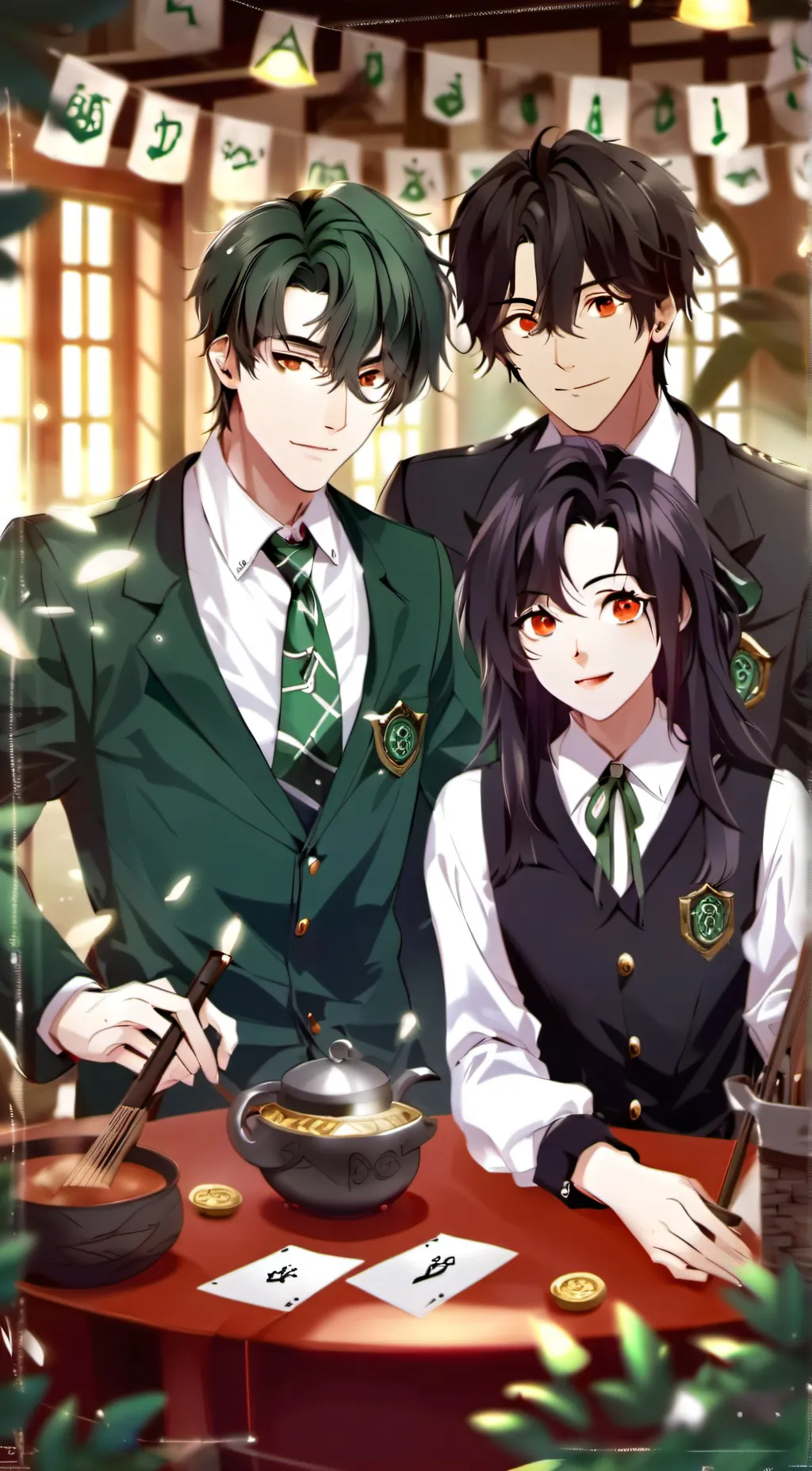 ai character: Slytherin Boys 16 background